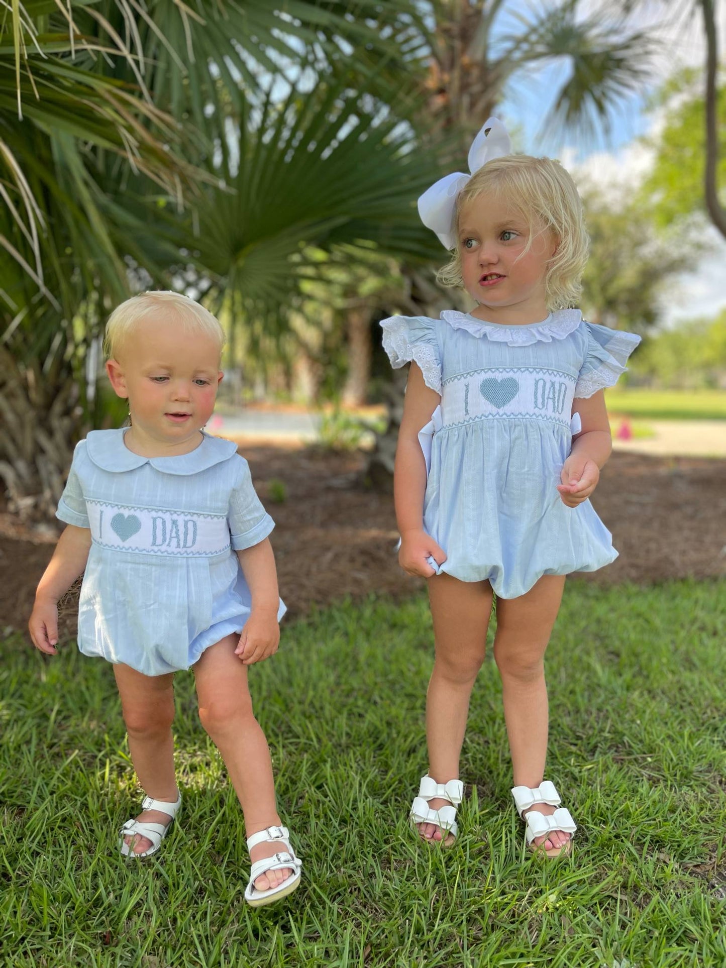 Smocked I Heart dad Bubble