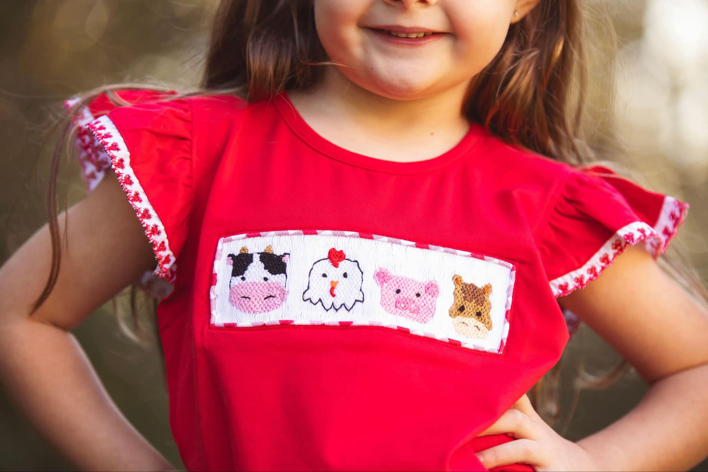 Girls’ Smocked Farm Short Set