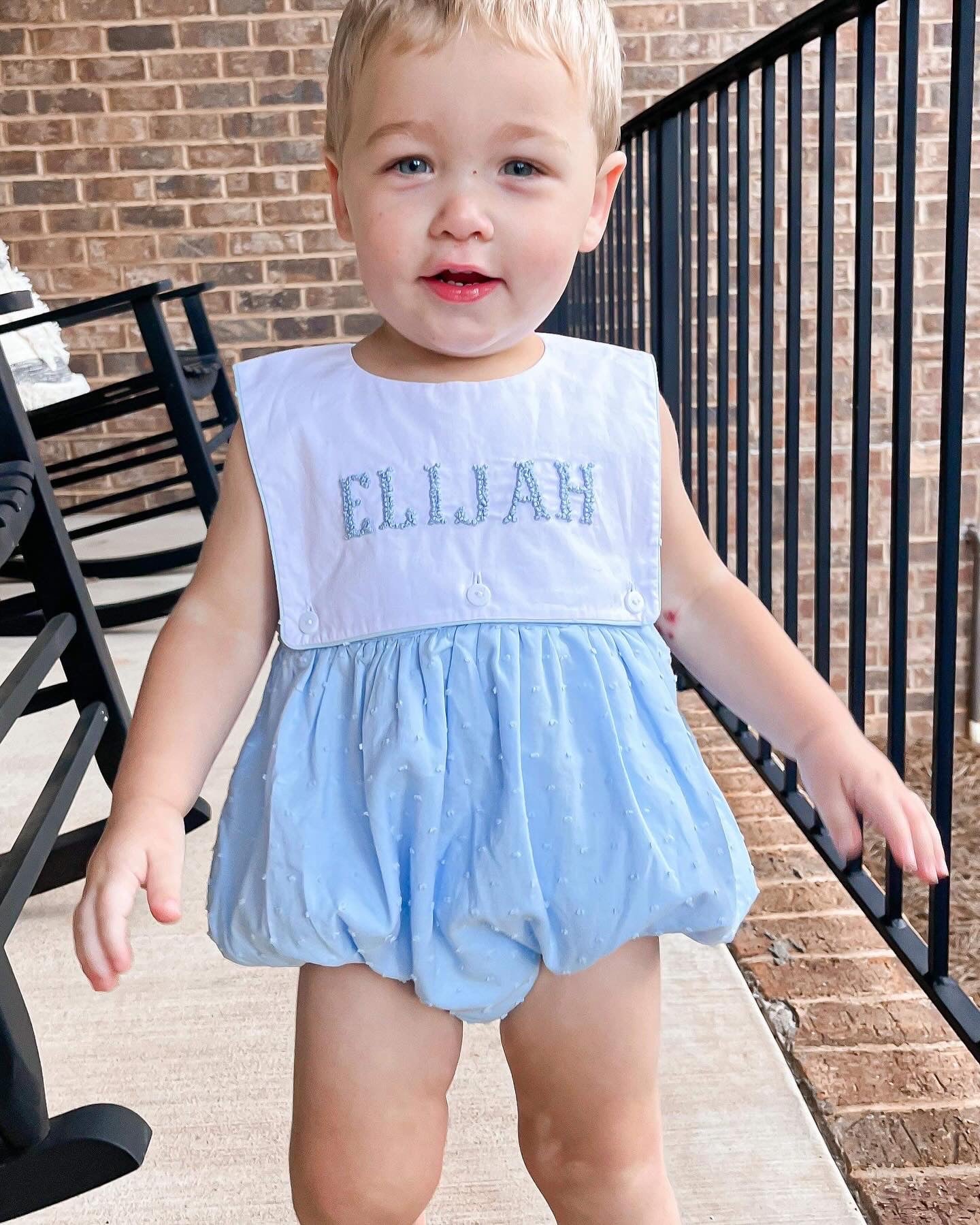Boy’s French Knot Name Bubble will say MAMA’S BOY (can not personalize)
