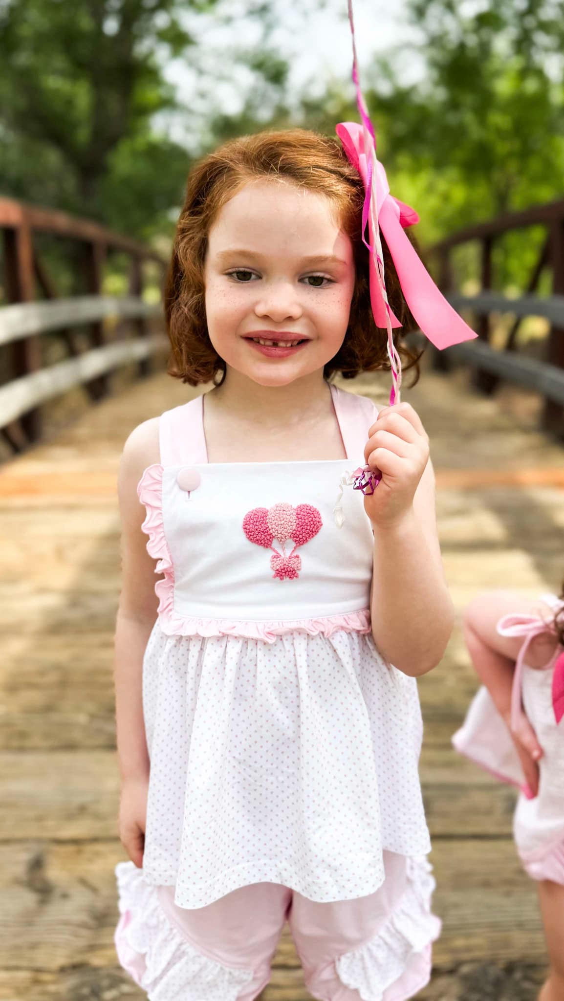 Girls French Knot Balloon Short Set
