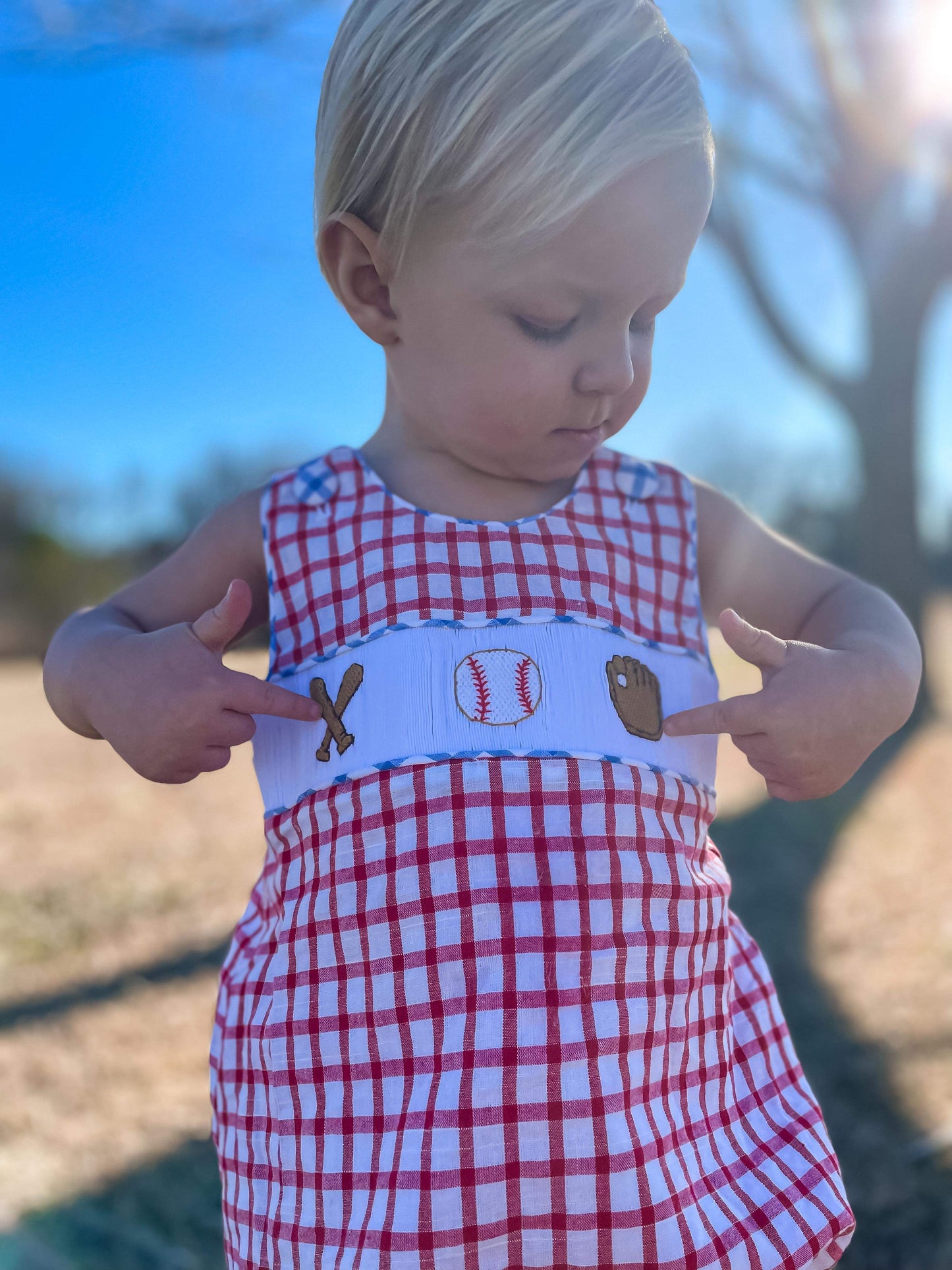 Boy’s Smocked Baseball Bubble