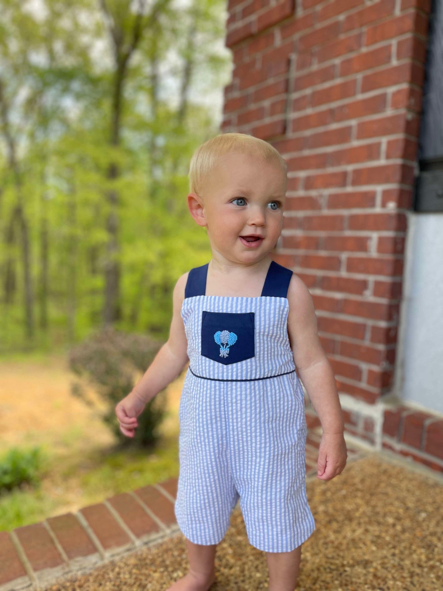 Boys French Knot Balloon Romper