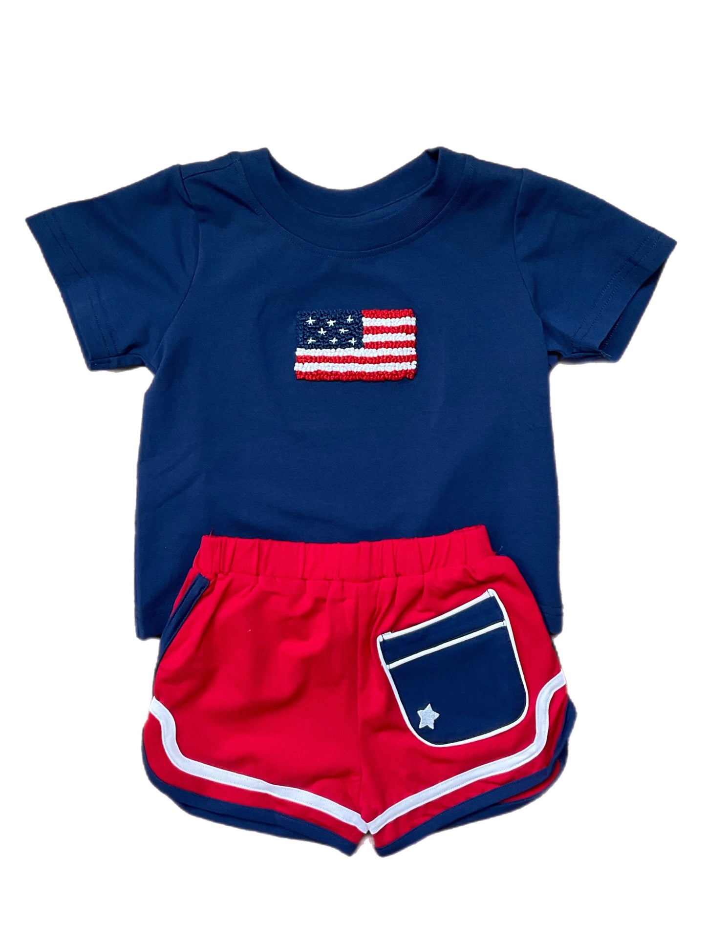 Boy’s French Knot Flag Short Set