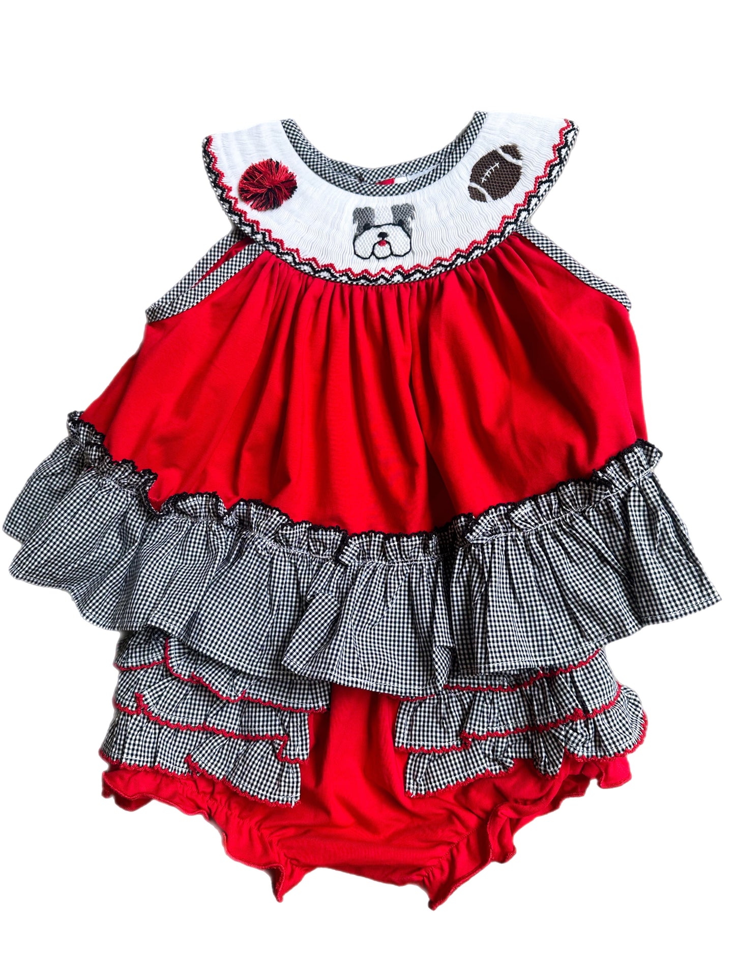 Smocked Bulldog Diaper Set