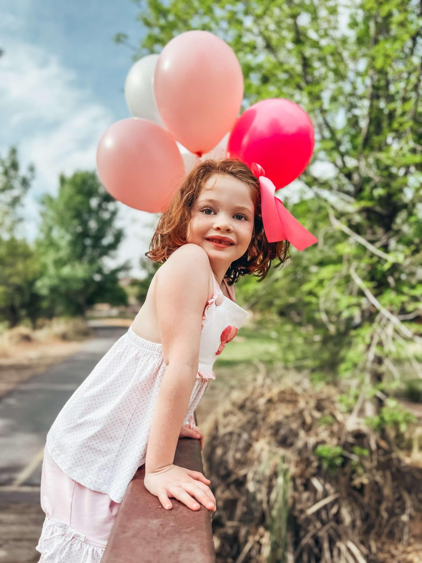Girls French Knot Balloon Short Set