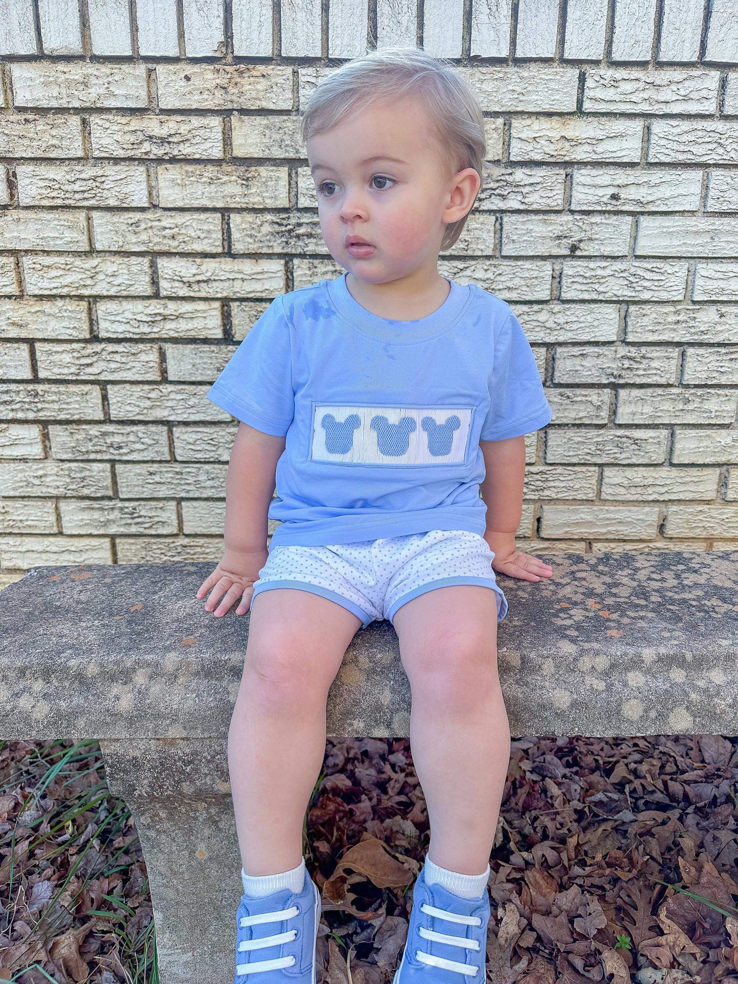 Boy’s Smocked Mouse Short Set