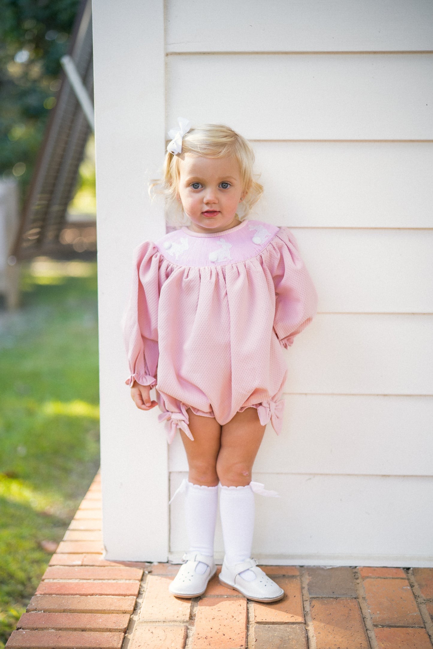 Girl’s Smocked Bunny Bubble