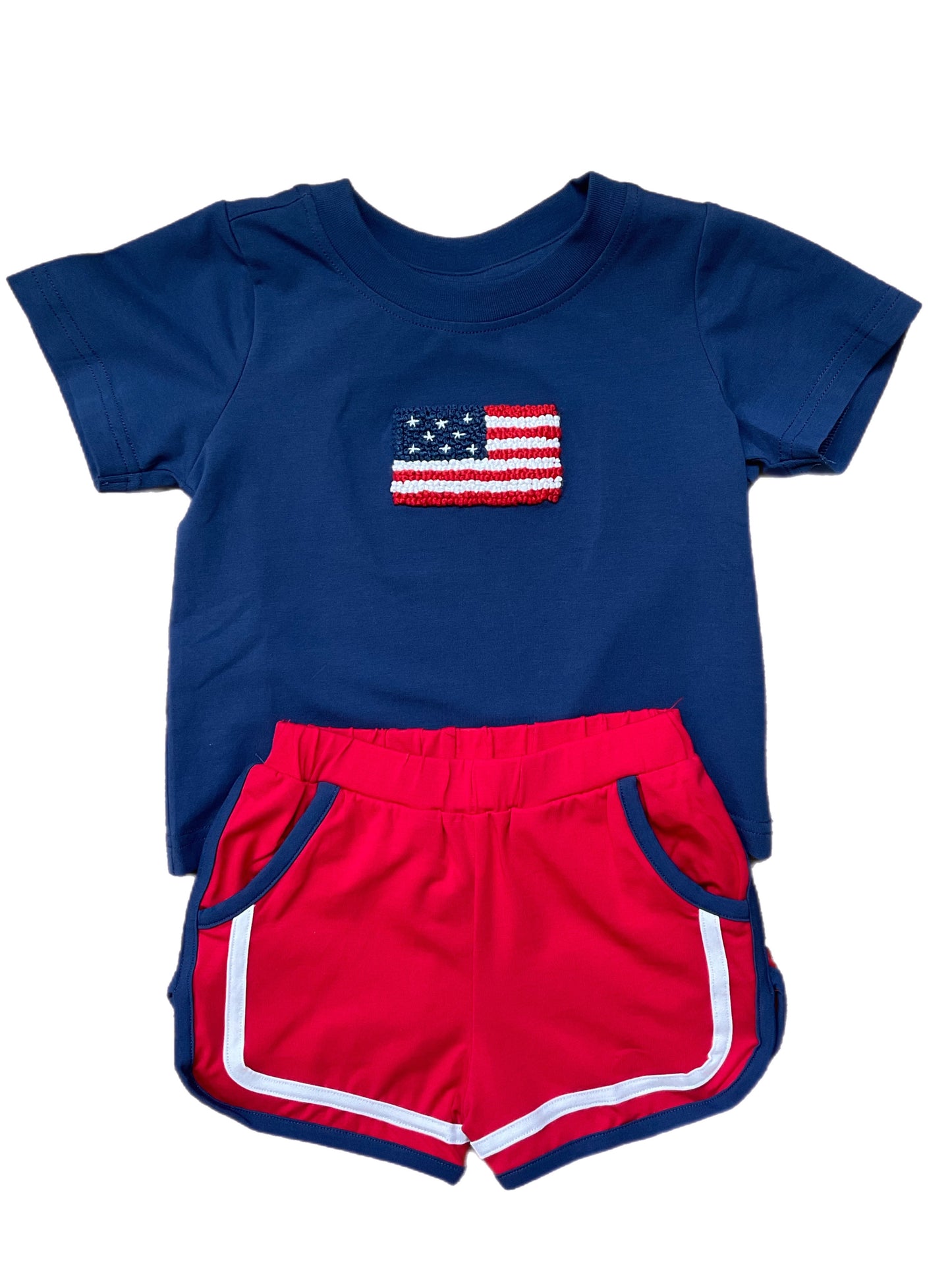 Boy’s French Knot Flag Short Set