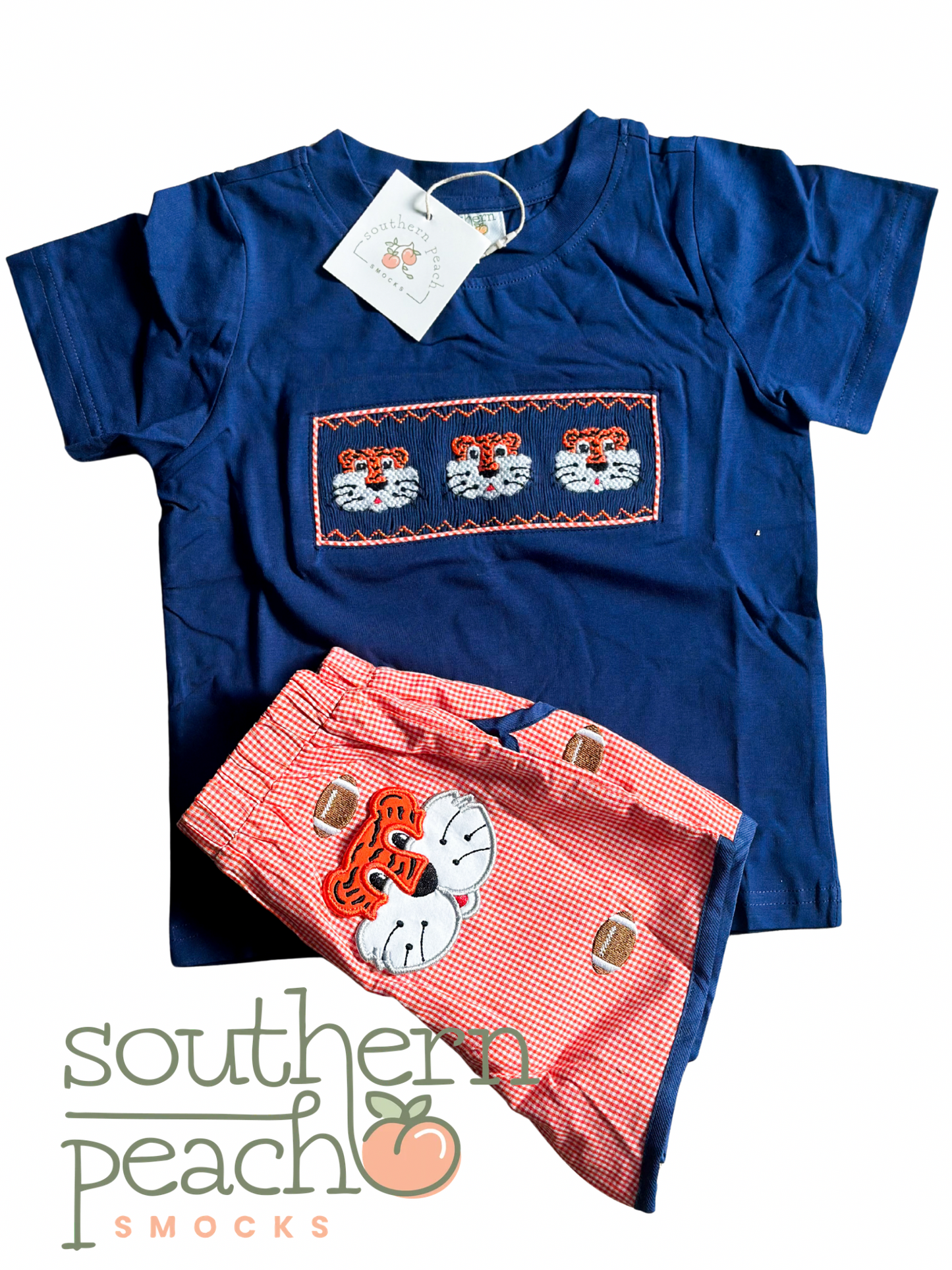 Boys Smocked Tiger Short Set