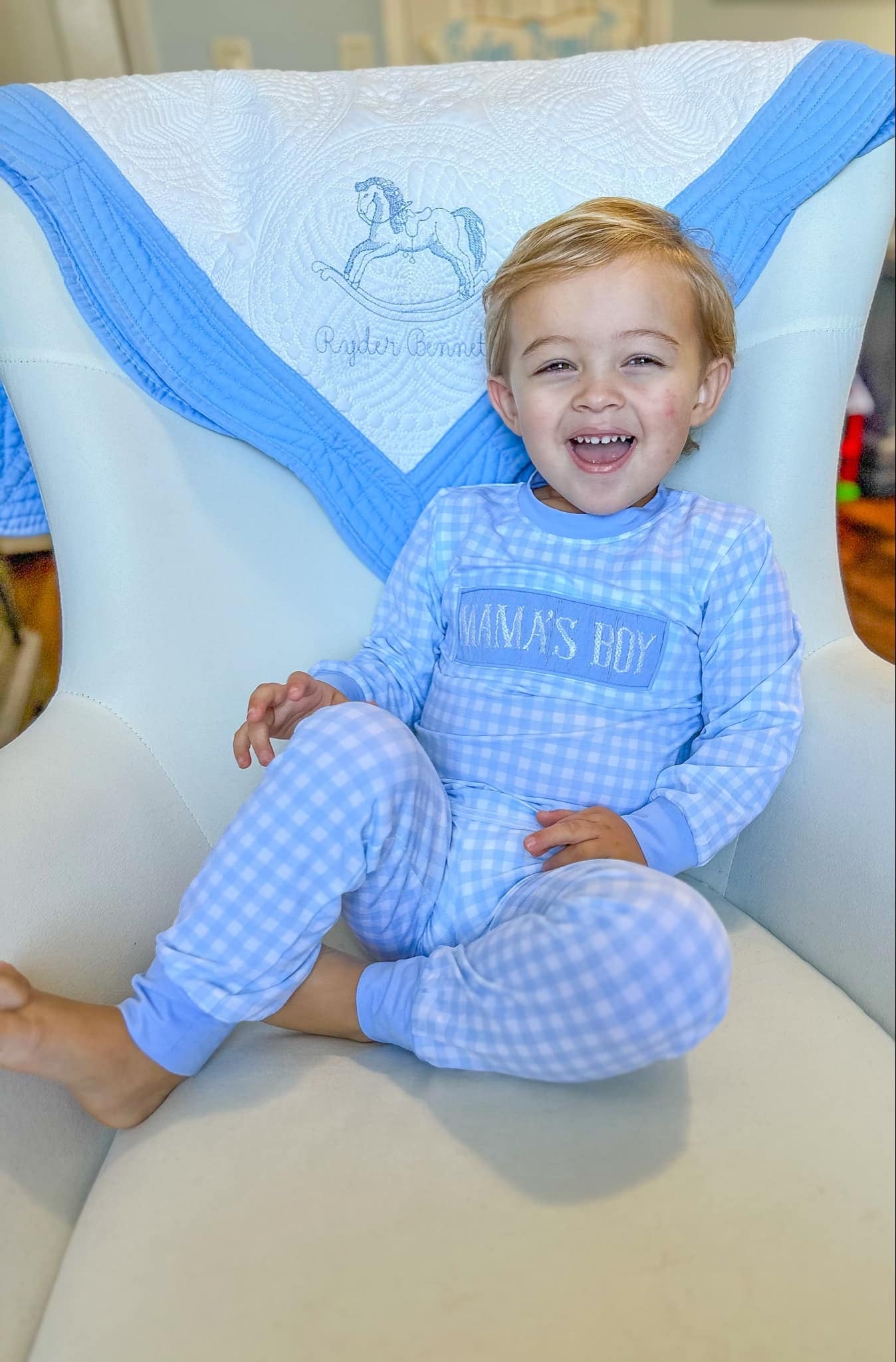 Boy’s Smocked Mama’s Boy Lounge Set