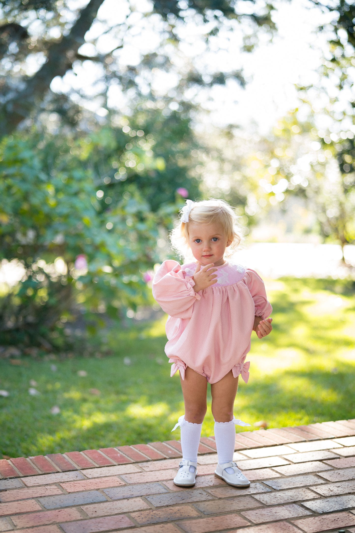 Girl’s Smocked Bunny Bubble