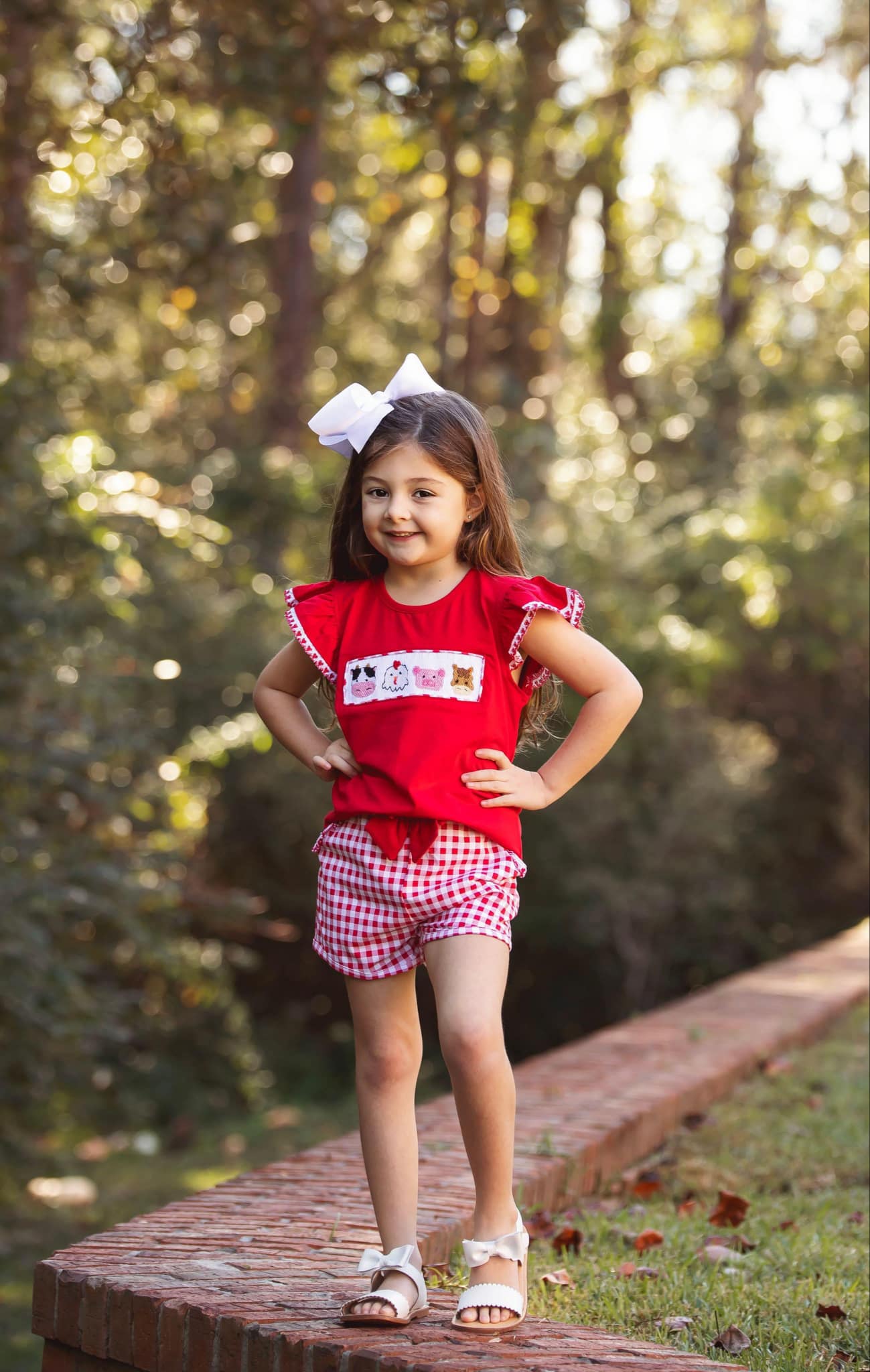 Girls’ Smocked Farm Short Set