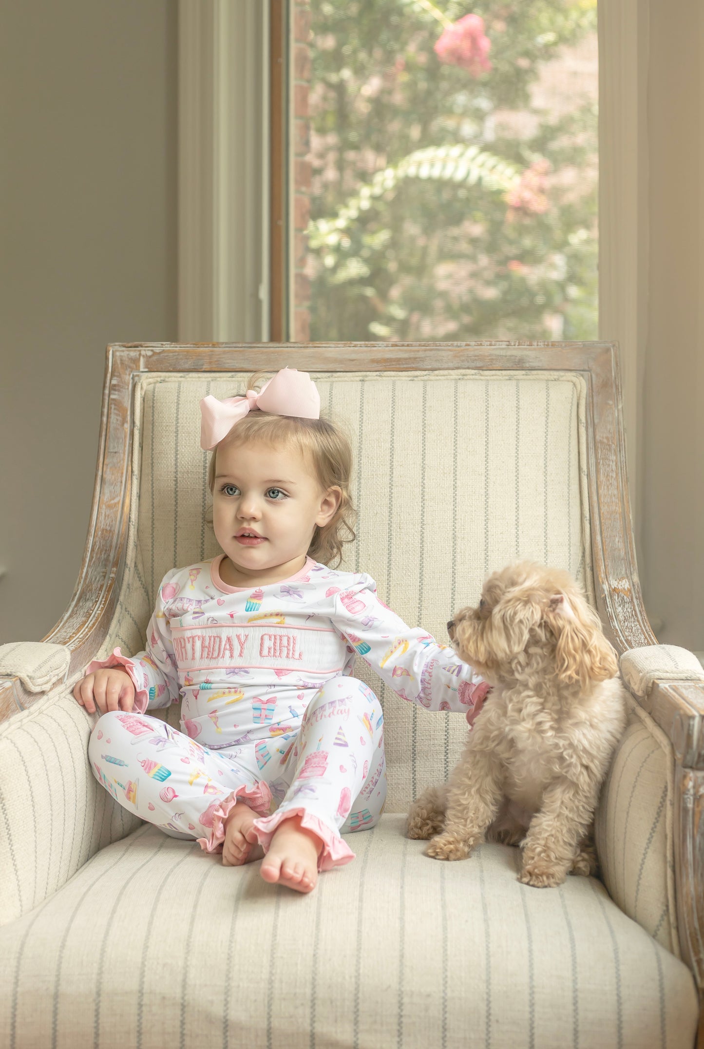 Girl’s Smocked Birthday Pajamas