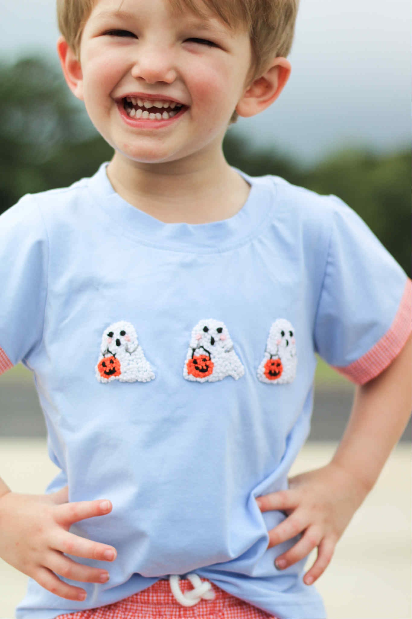 Boys French Knot Ghost Short Set