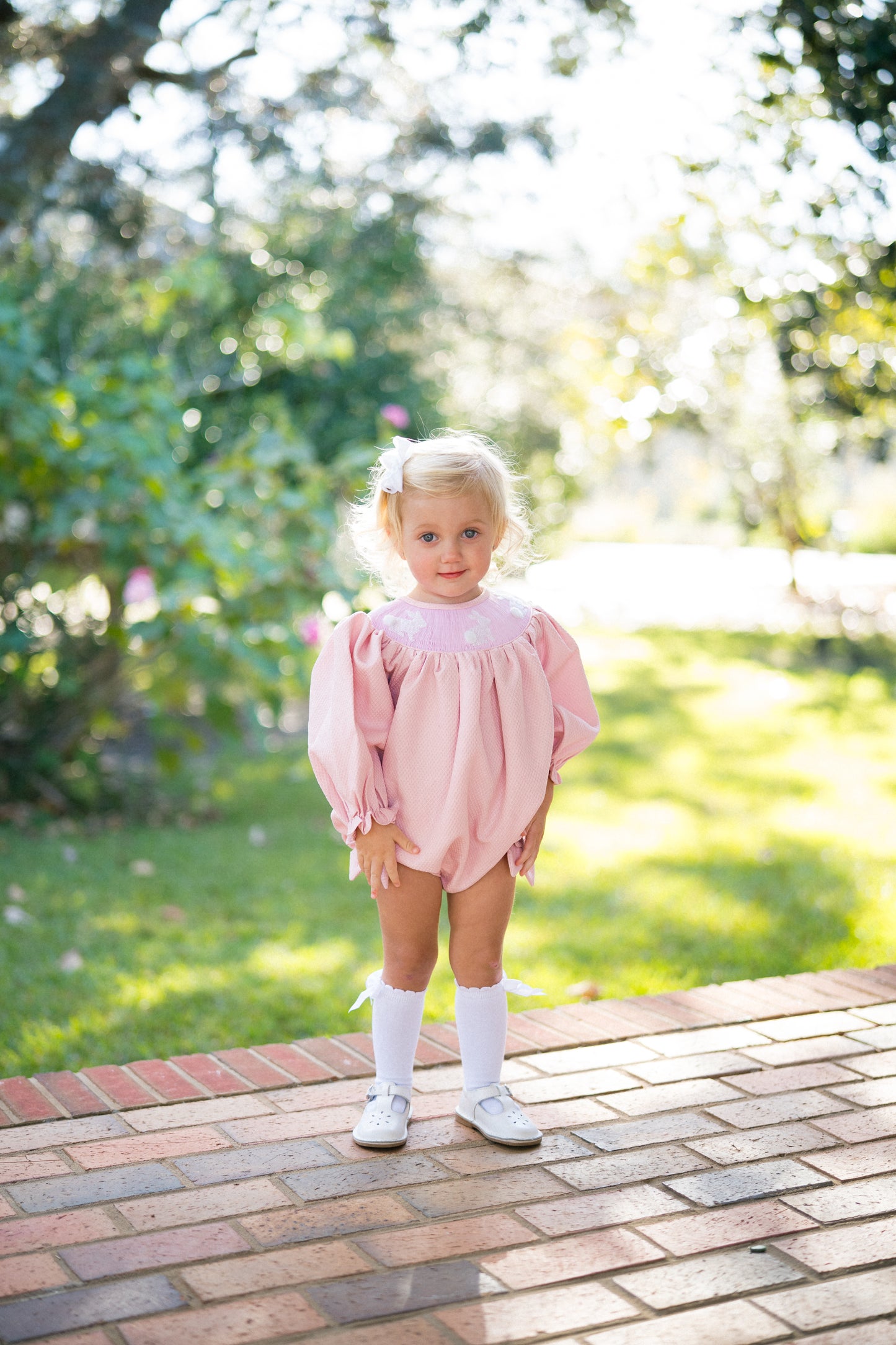 Girl’s Smocked Bunny Bubble