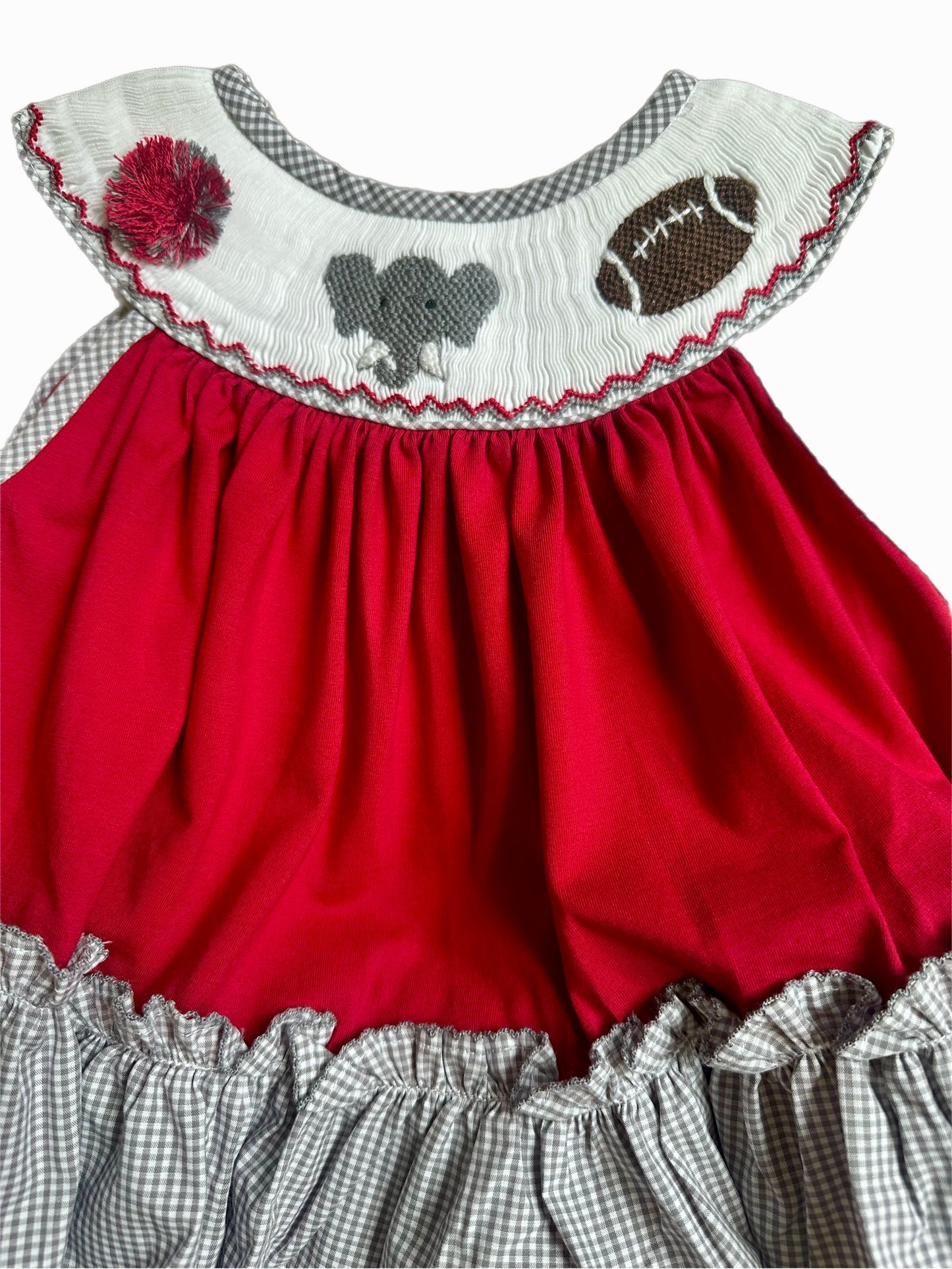 Smocked Elephant Football Diaper Set