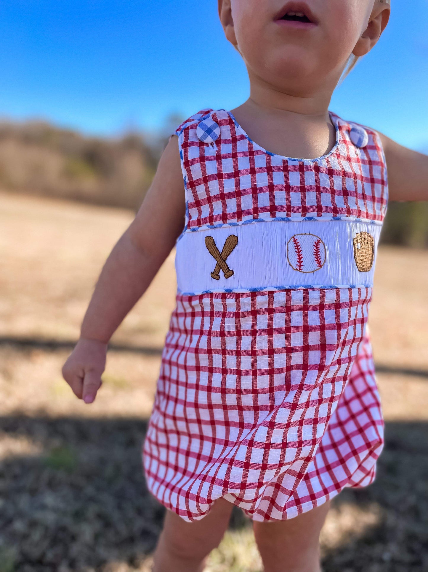 Boy’s Smocked Baseball Bubble