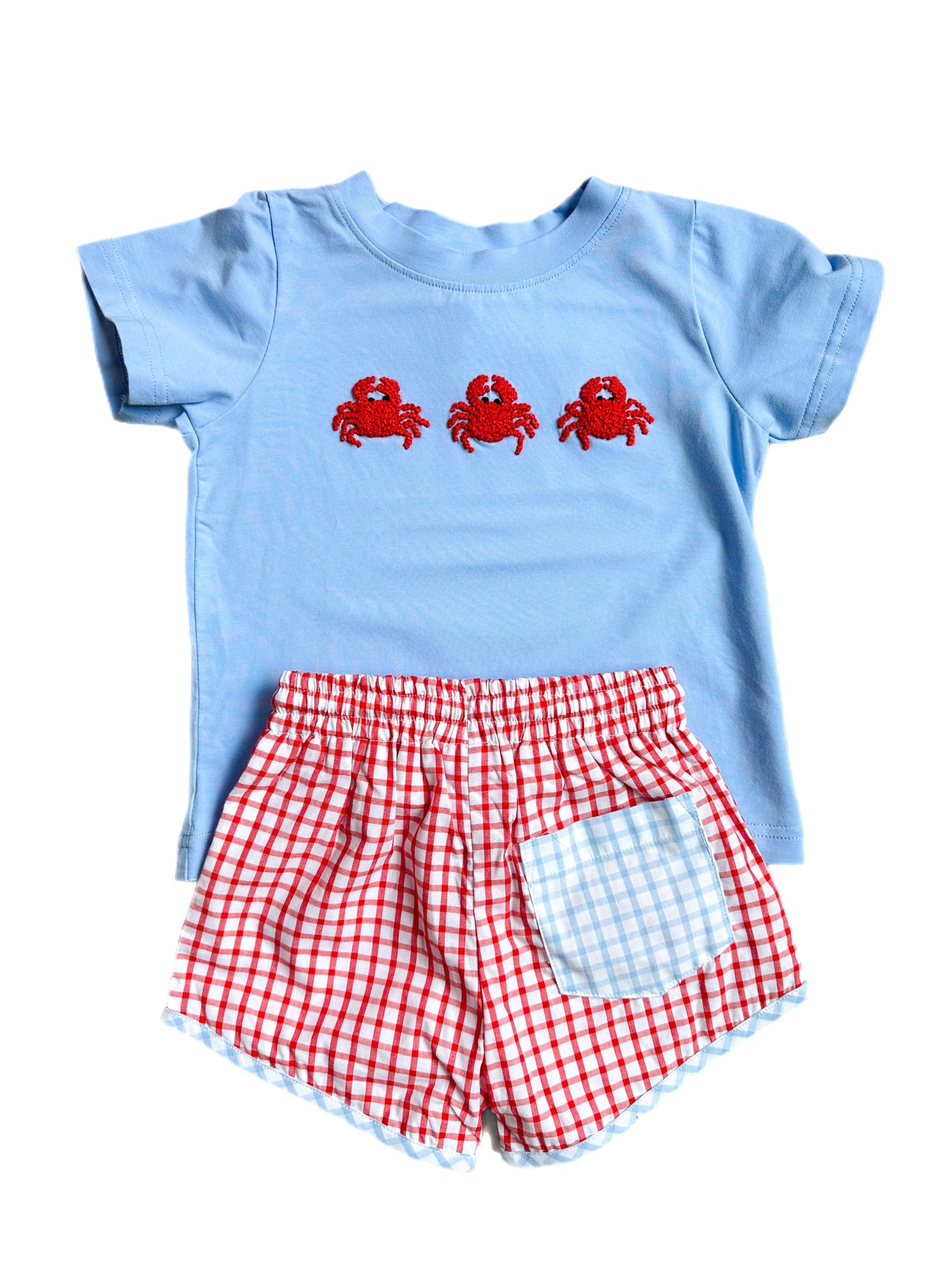 French Knot Crab Boys Short Set