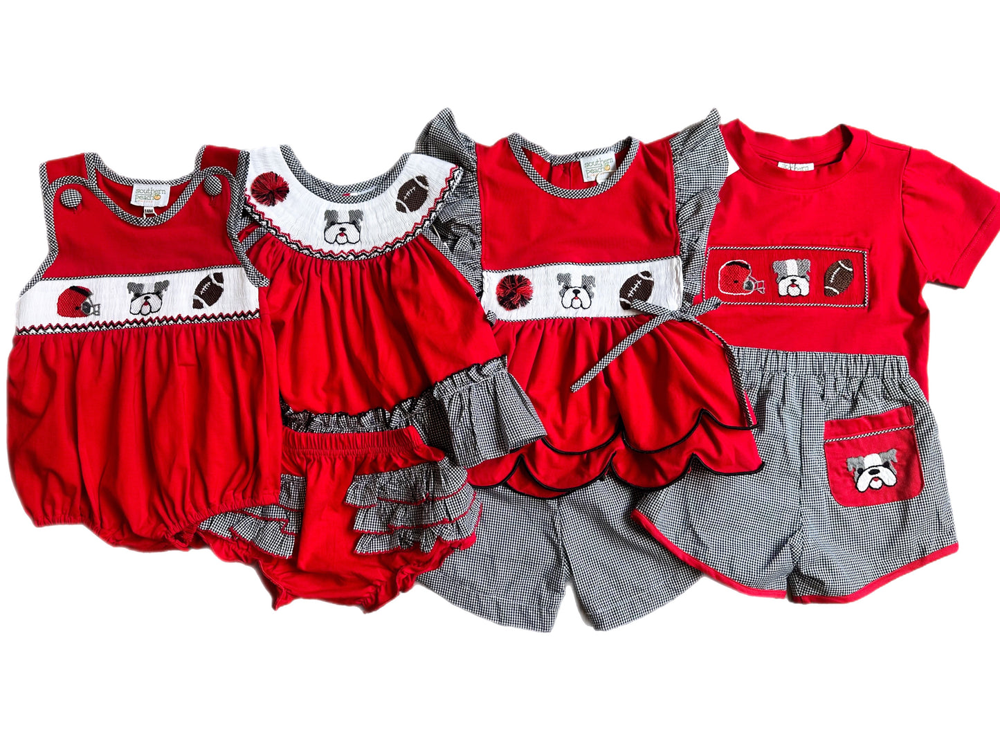 Smocked Bulldog Diaper Set