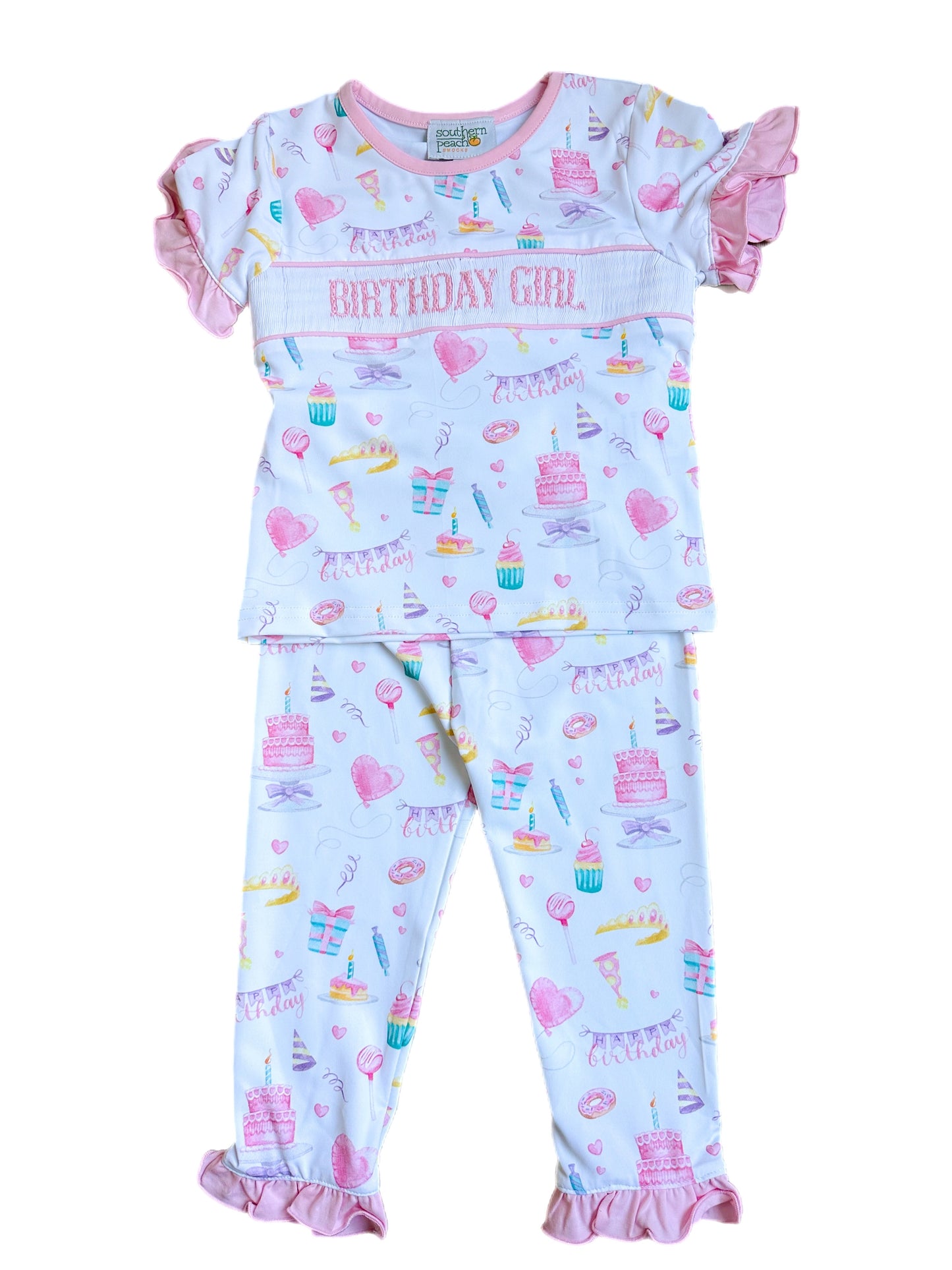 Birthday Girl Smocked Pajama Set
