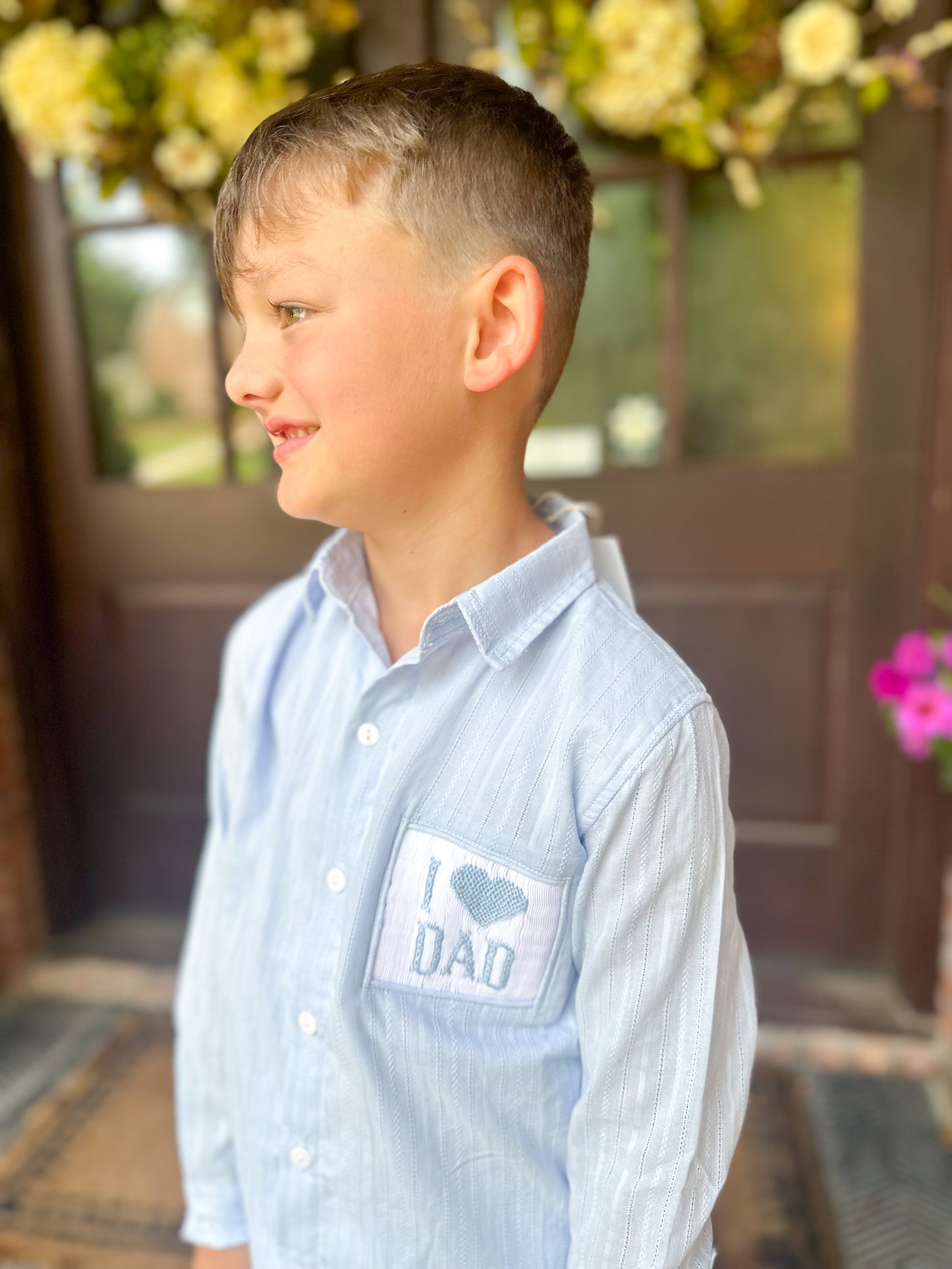 Smocked I Heart Dad Button Up