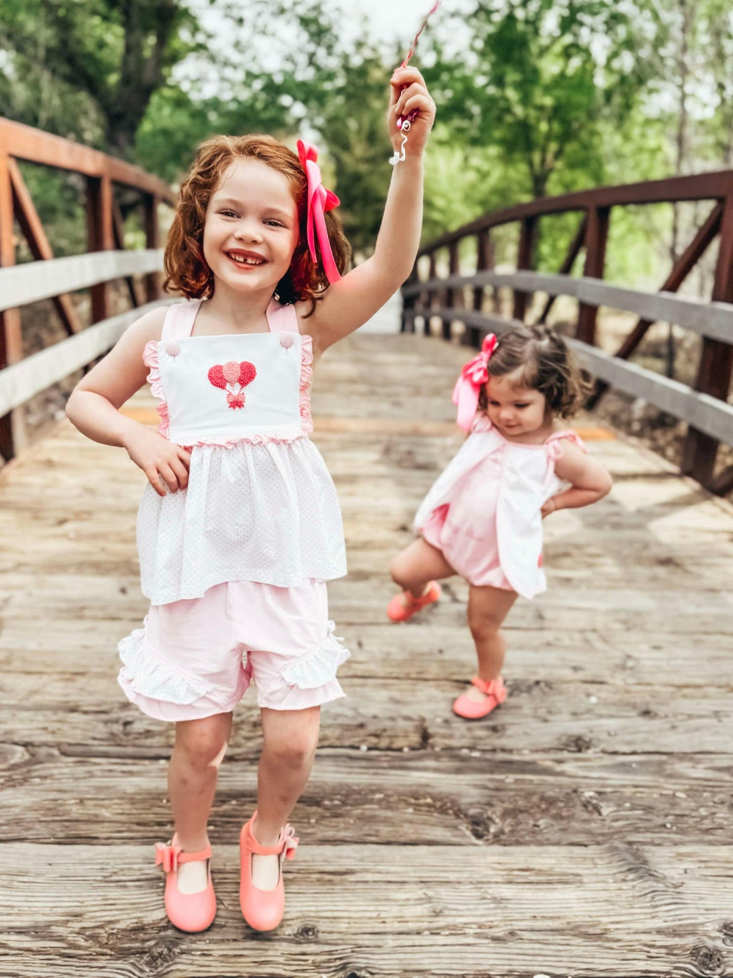 Girls French Knot Balloon Short Set