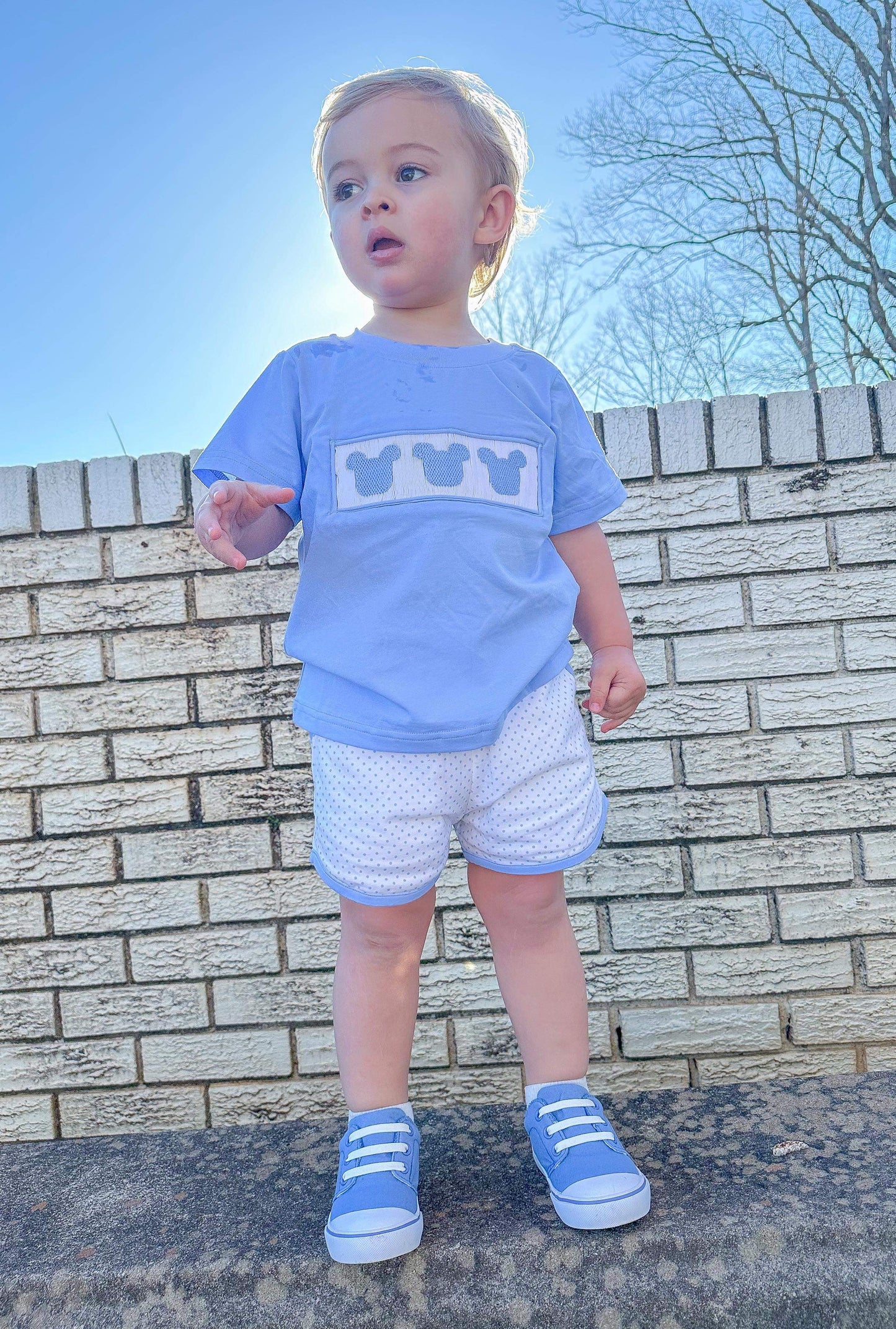 Boy’s Smocked Mouse Short Set