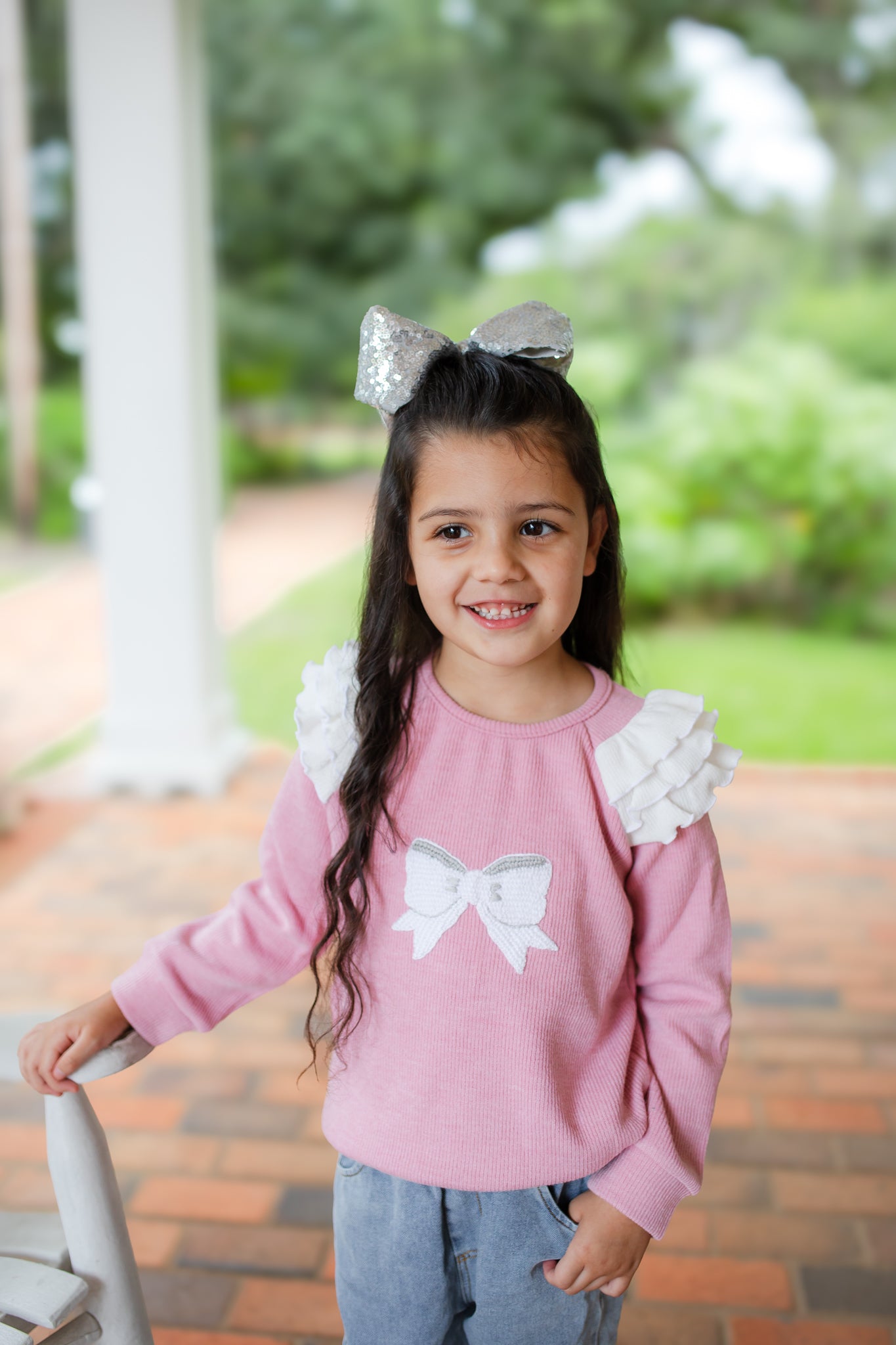 Girl’s Crochet Bow Sweater