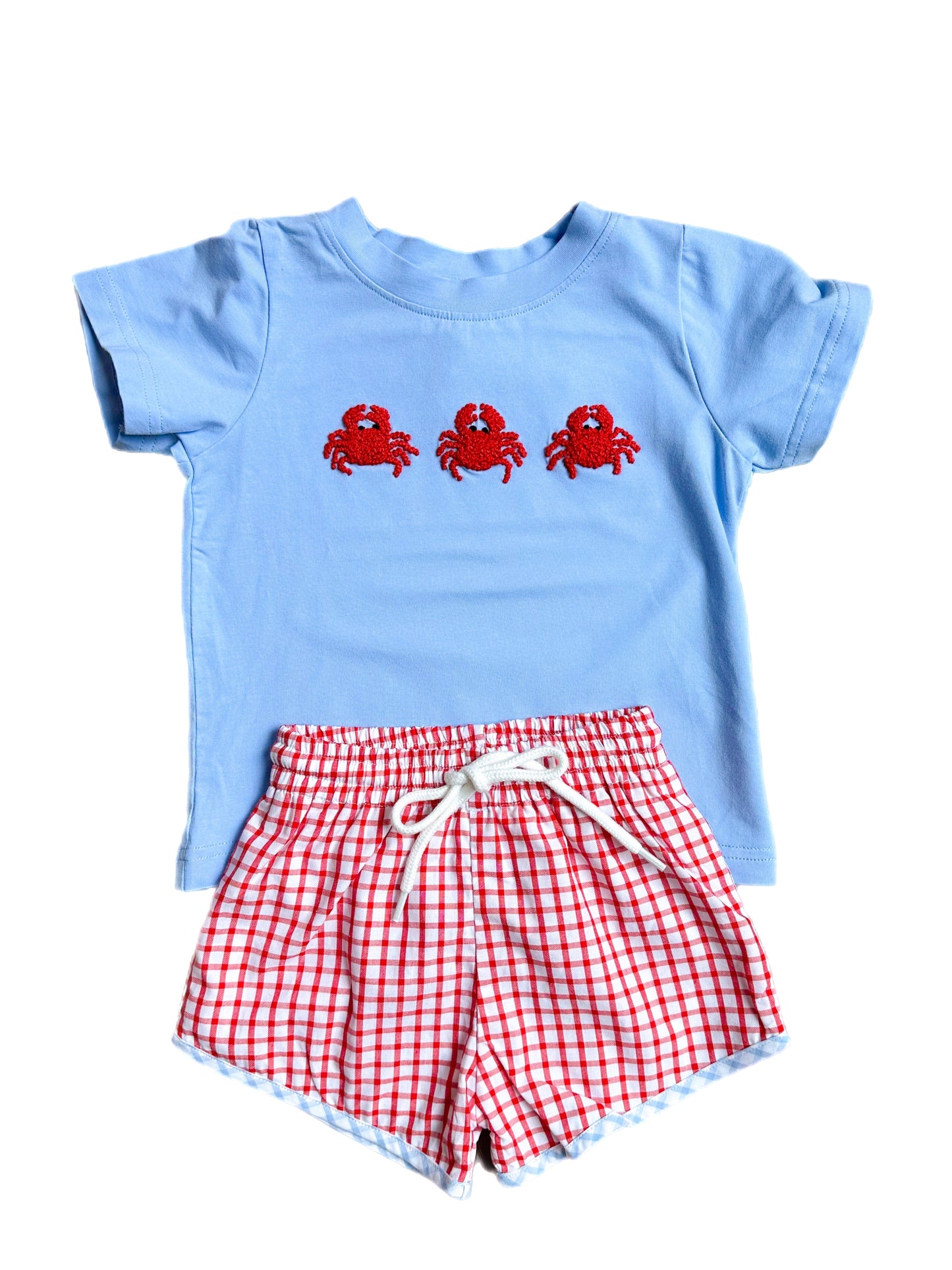 French Knot Crab Boys Short Set