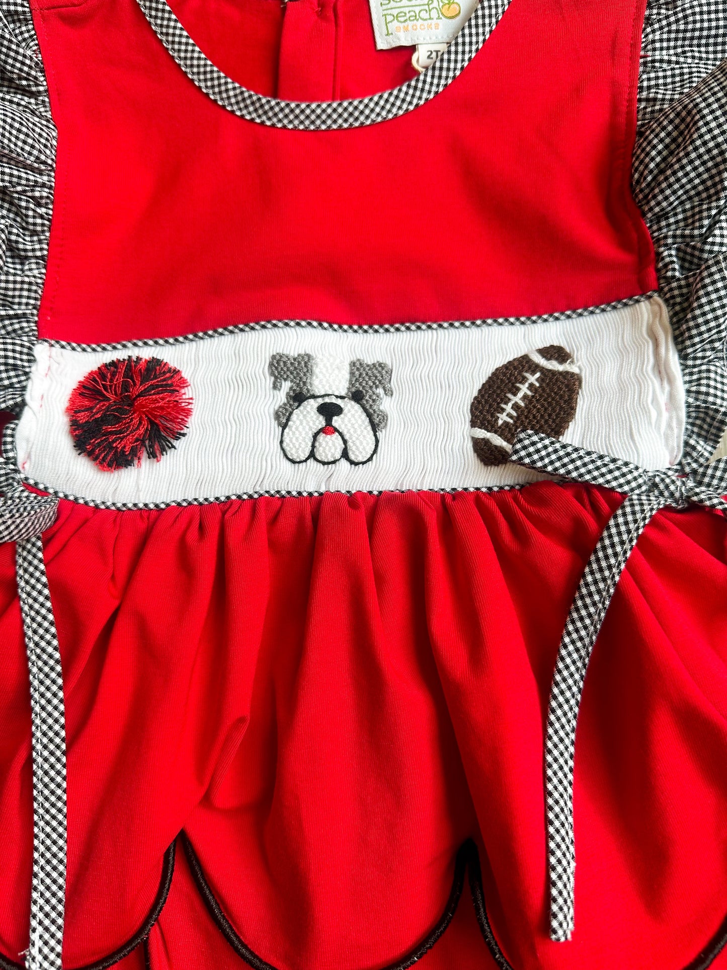 Smocked Bulldog Football Short Set