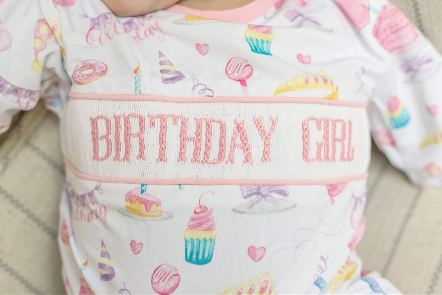 Girl’s Smocked Birthday Pajamas