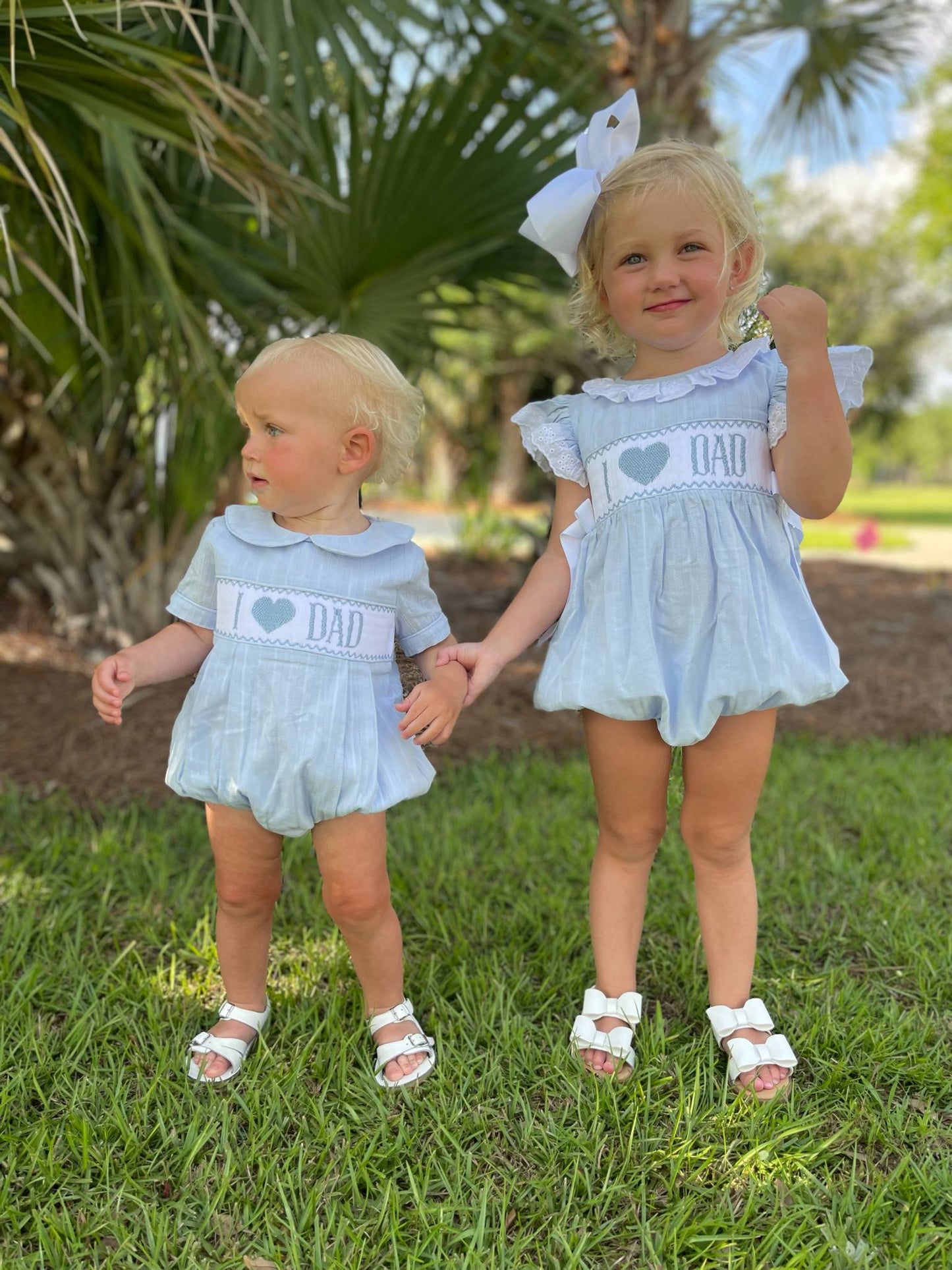 Smocked I Heart dad Bubble