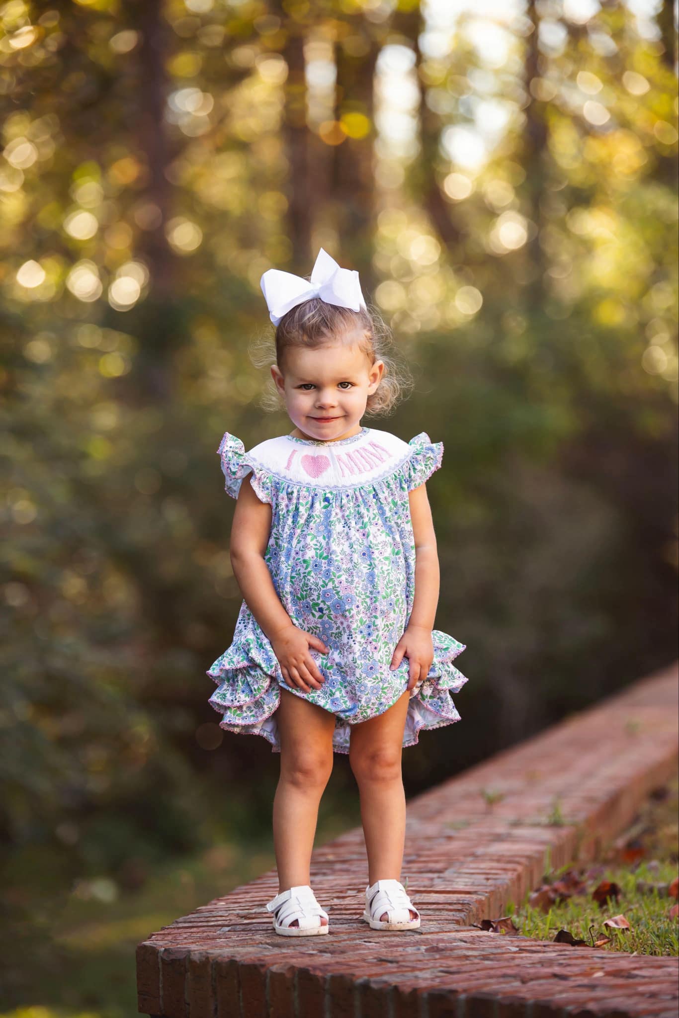 I Love Mom Smocked Girls’ Bubble