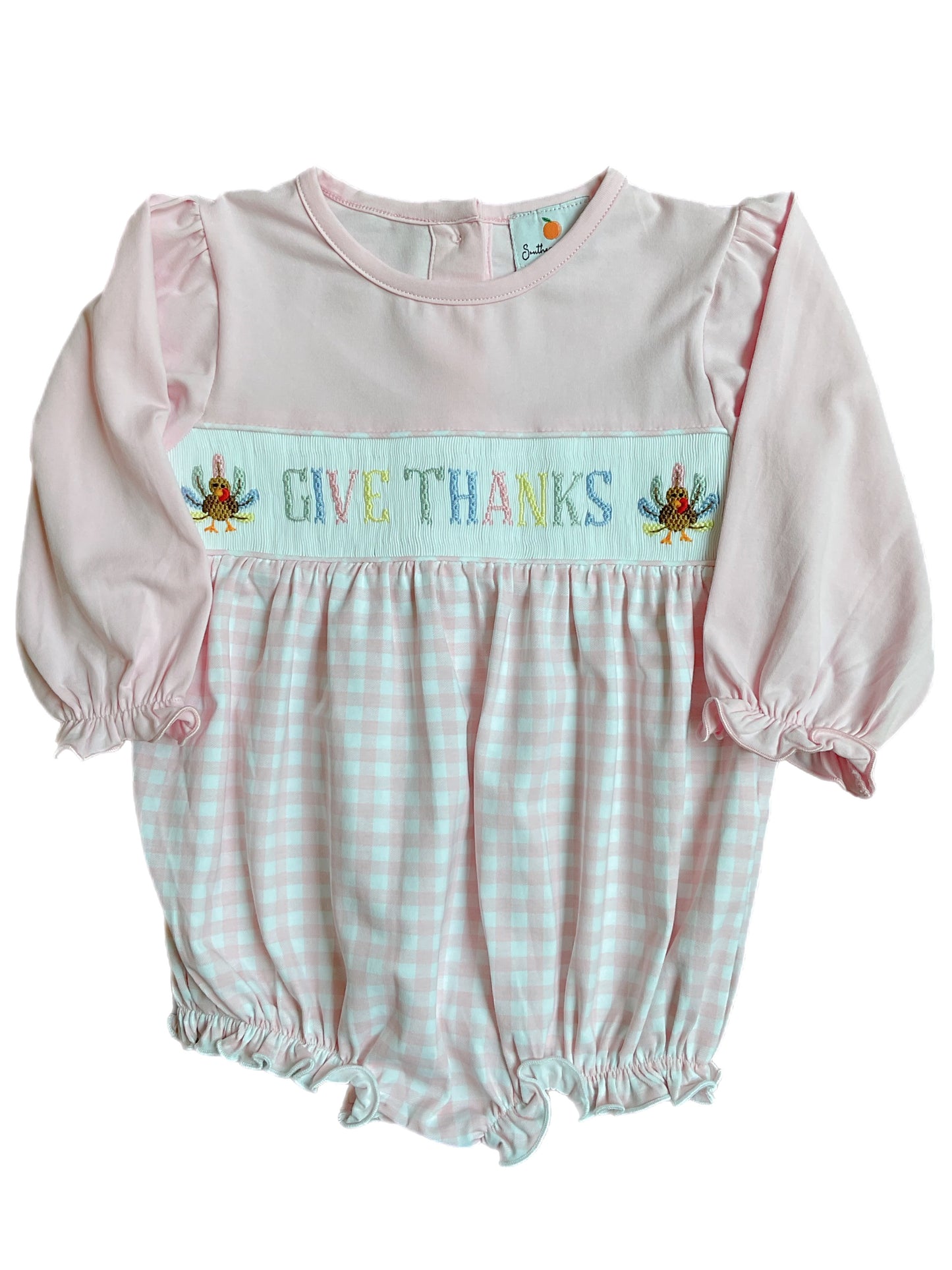 Girl’s Smocked Thanksgiving Bubble