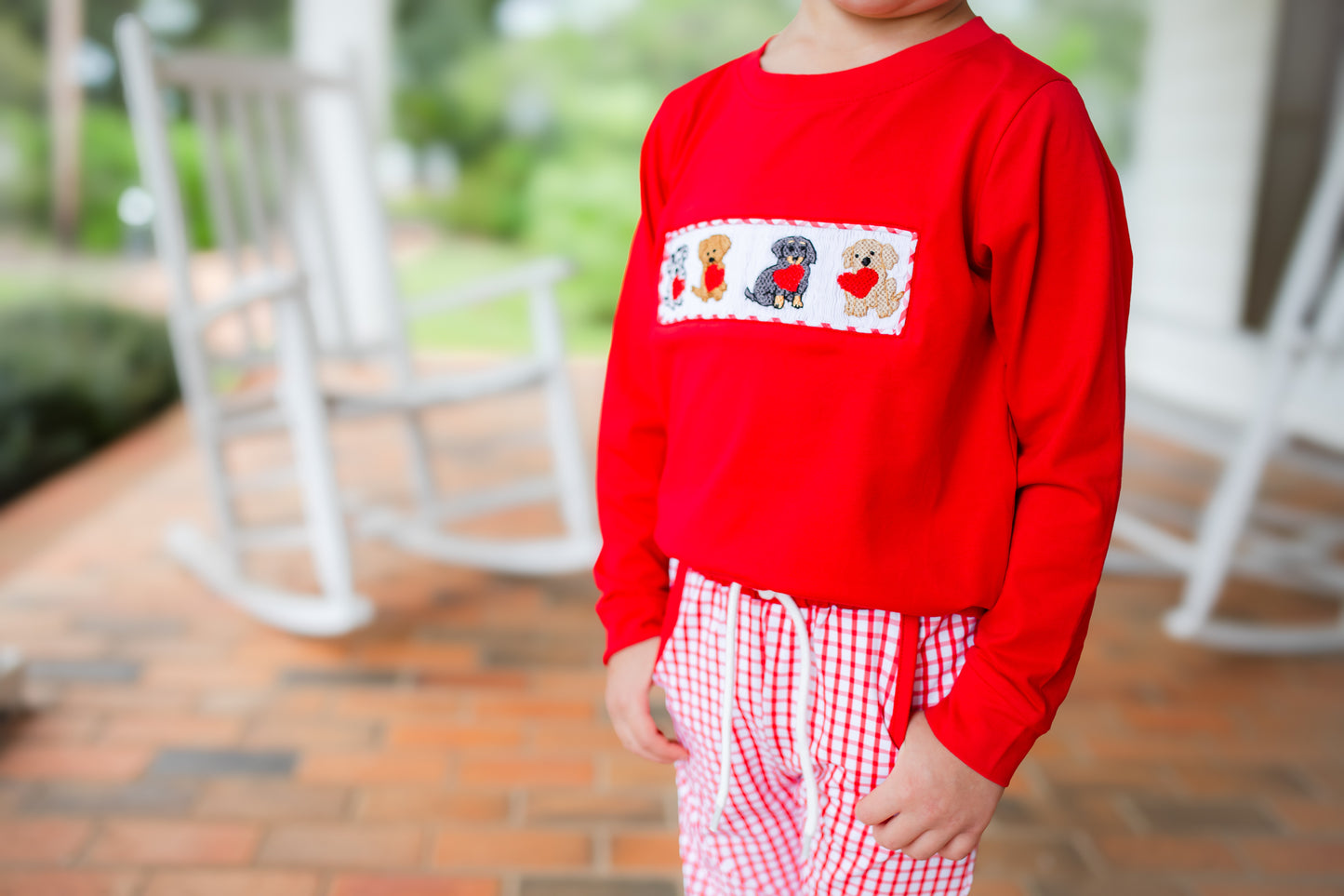 Boy’s Smocked Valentine Puppy Jogger Set