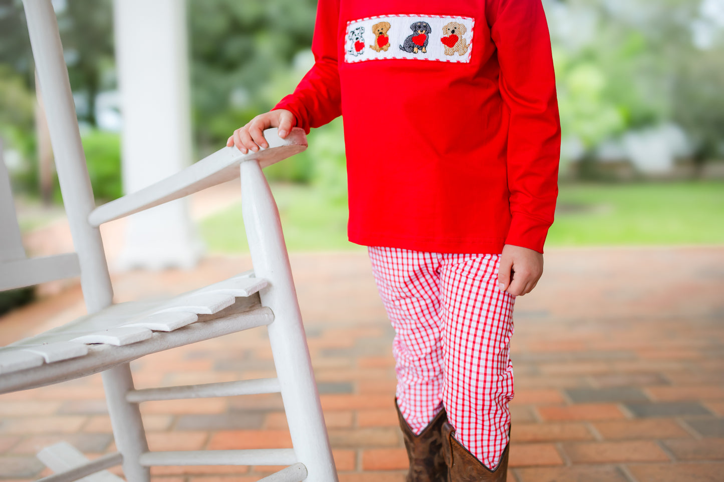 Boy’s Smocked Valentine Puppy Jogger Set
