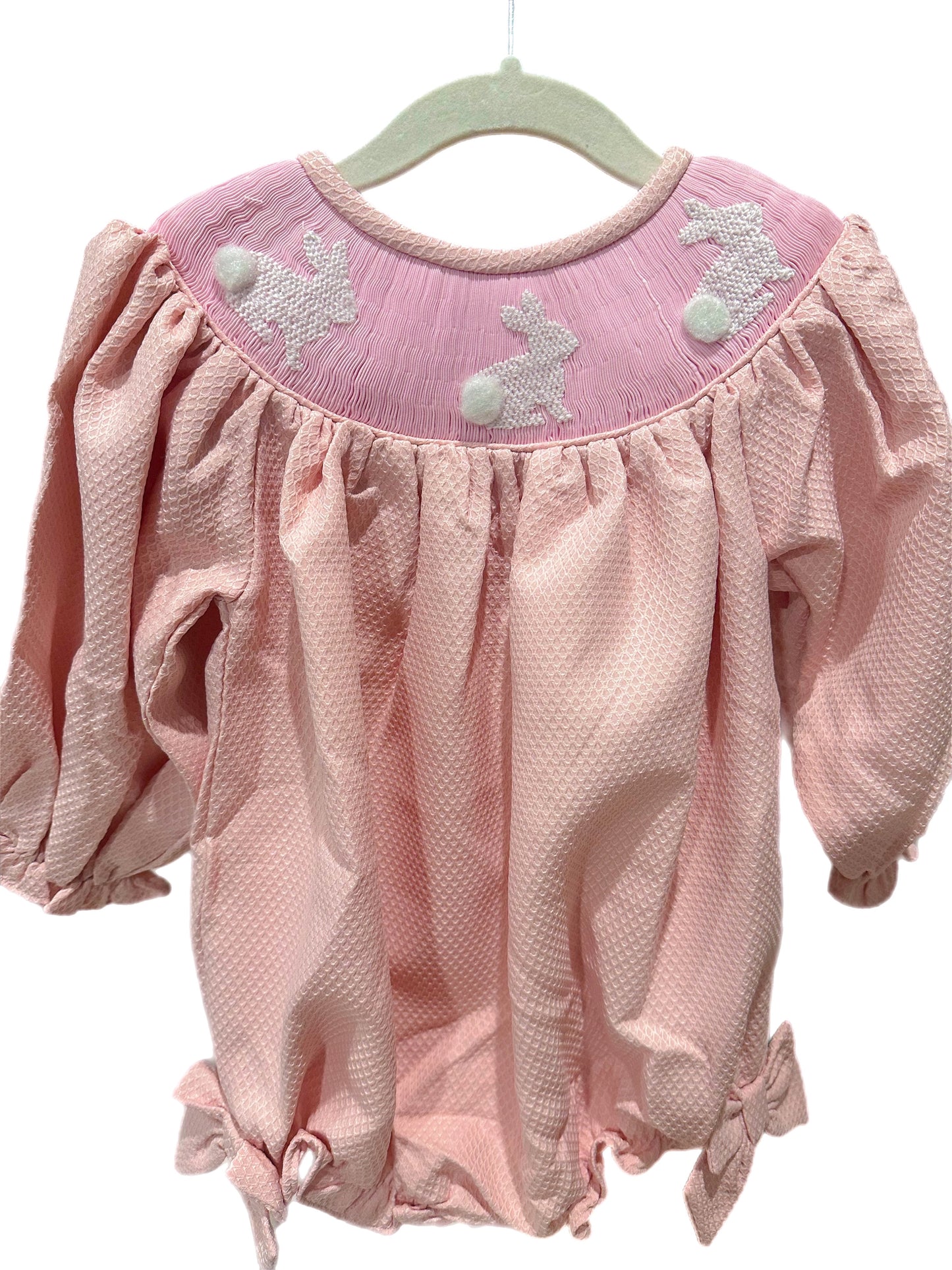 Girl’s Smocked Bunny Bubble