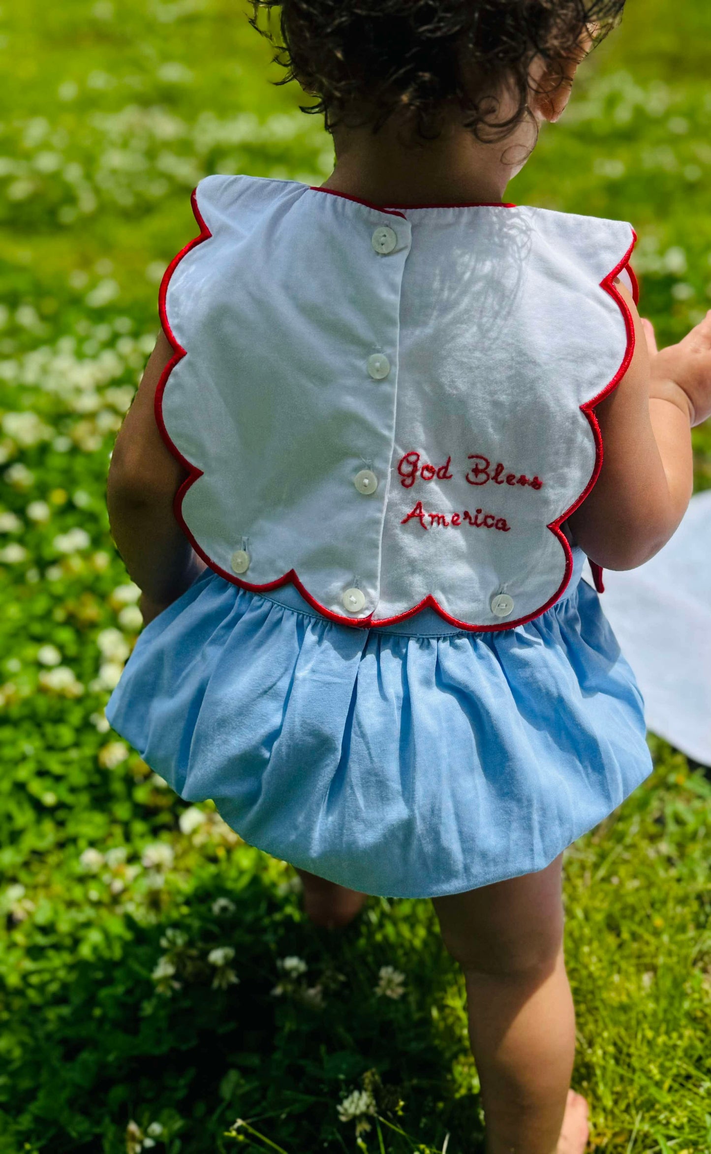 Girl’s Patriotic Embroidered Bubble