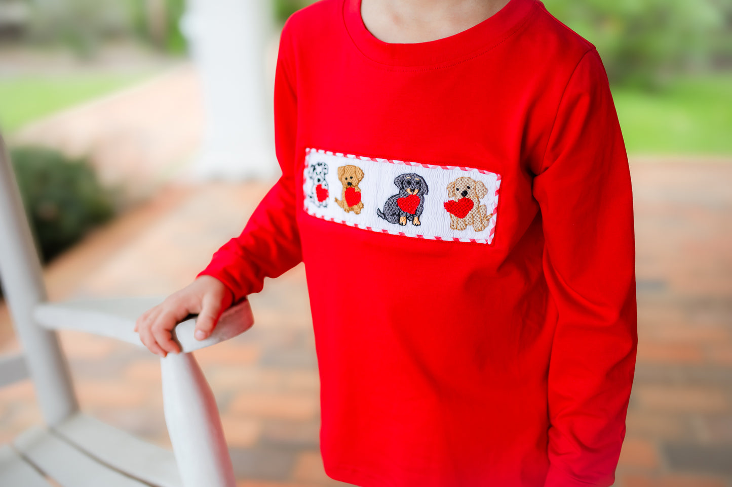 Boy’s Smocked Valentine Puppy Jogger Set