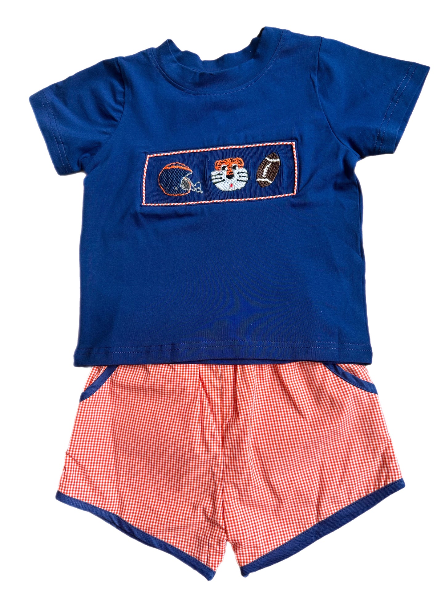 Smocked Tiger Football Short Set