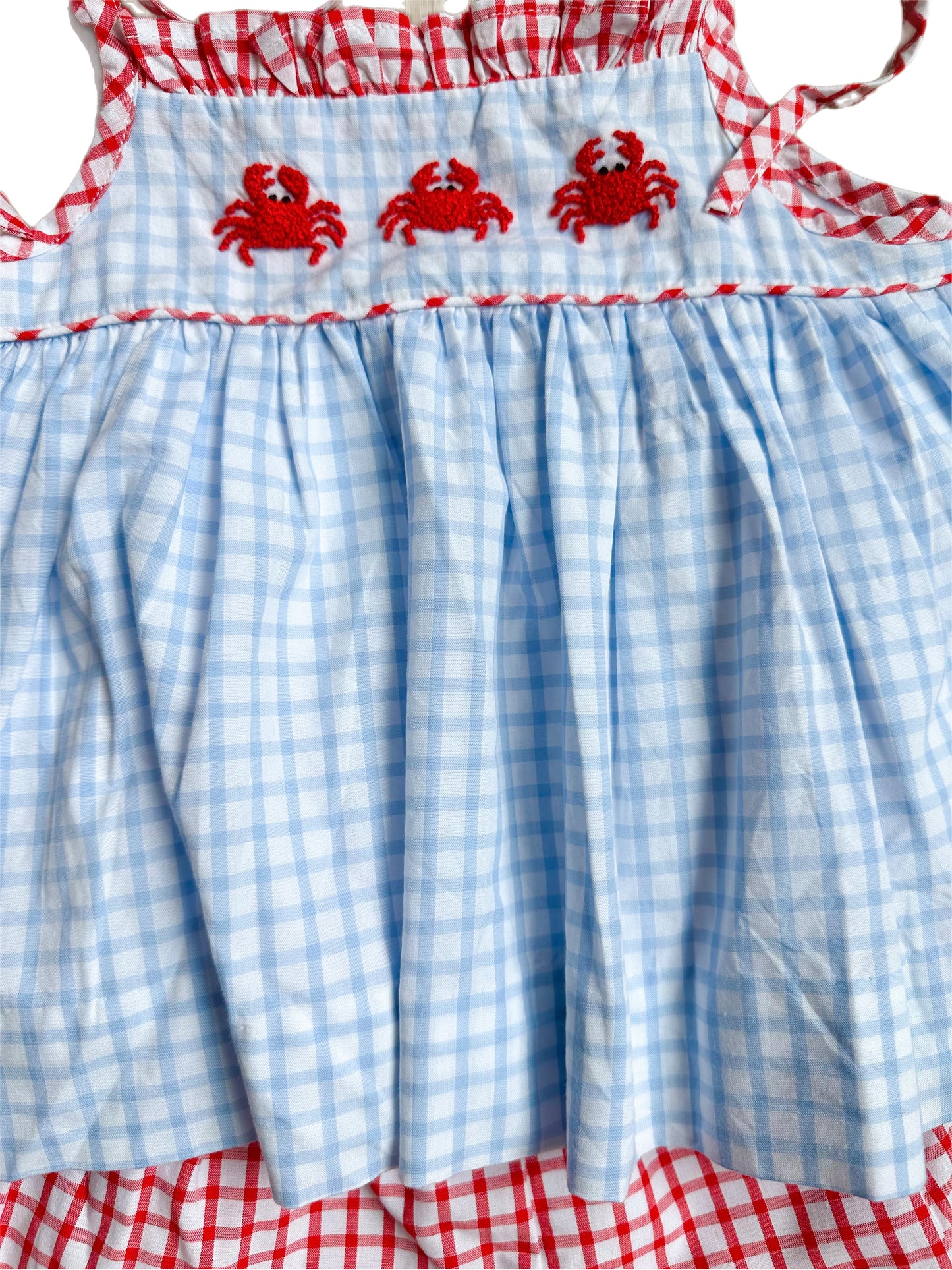 French Knot Crab Girls Short Set