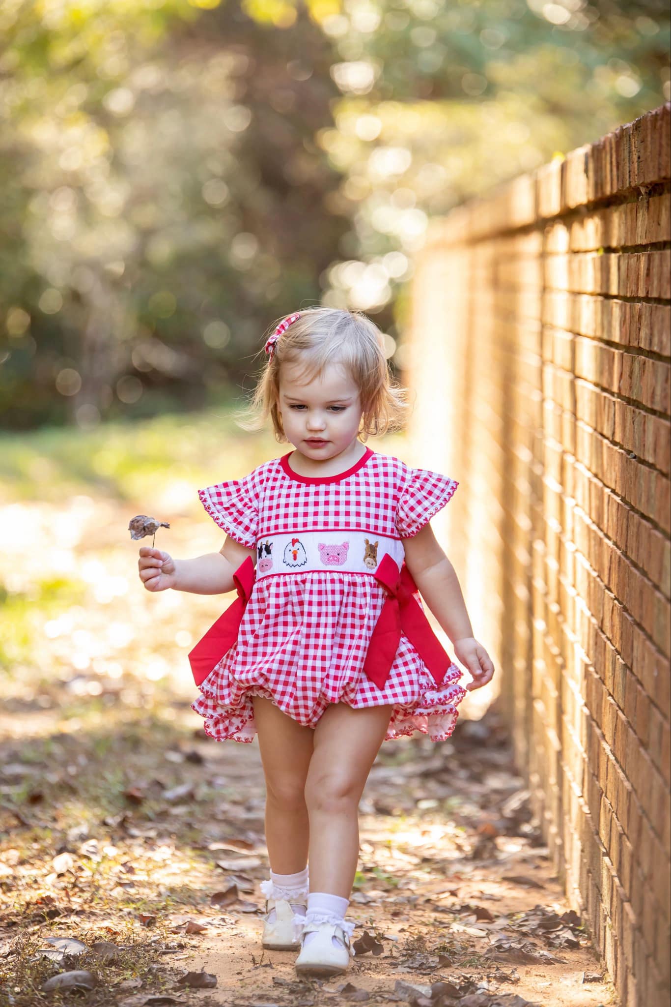 Girls’ Smocked Farm Bubble 9M