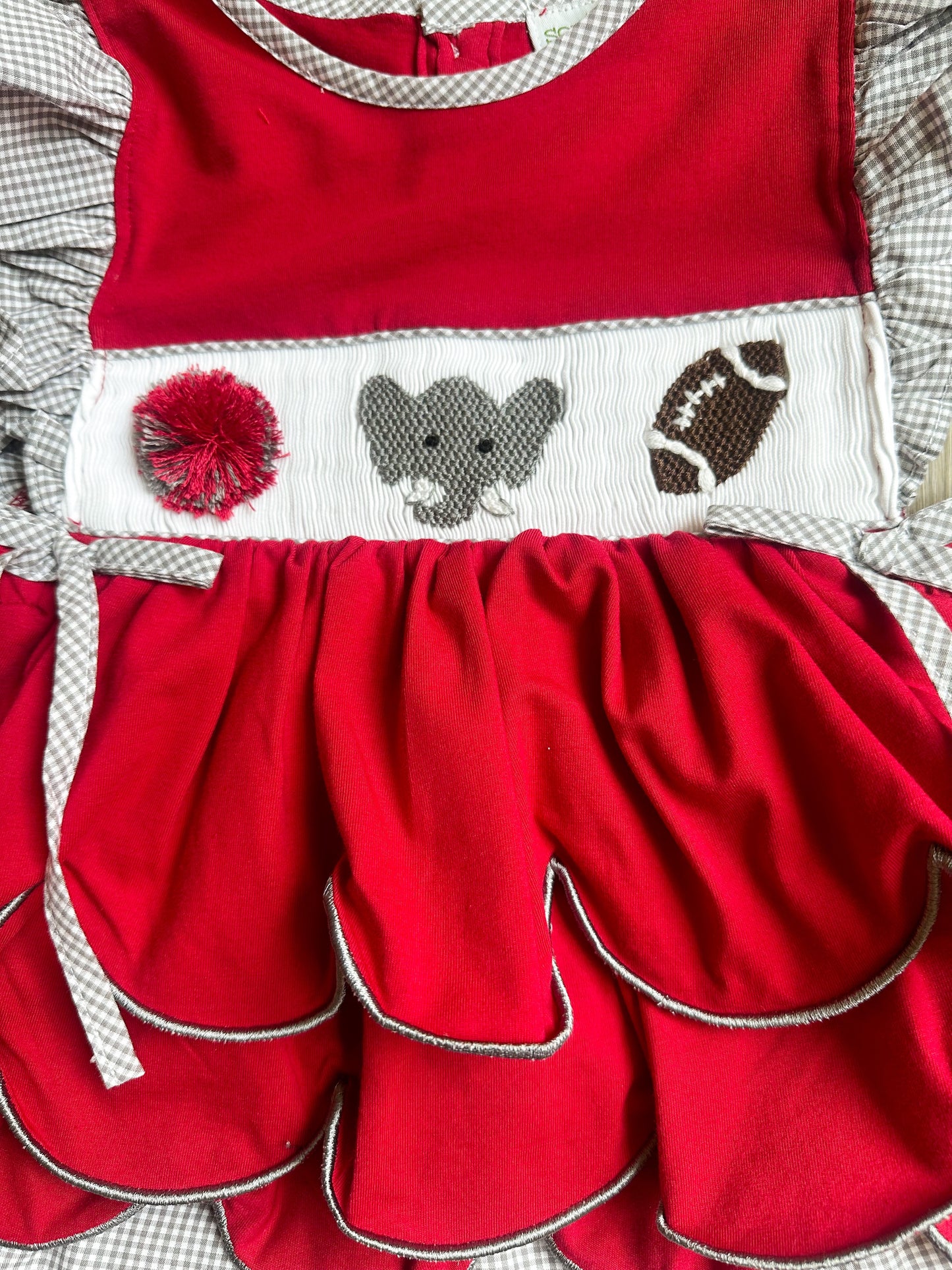 Smocked Elephant Football Short Set
