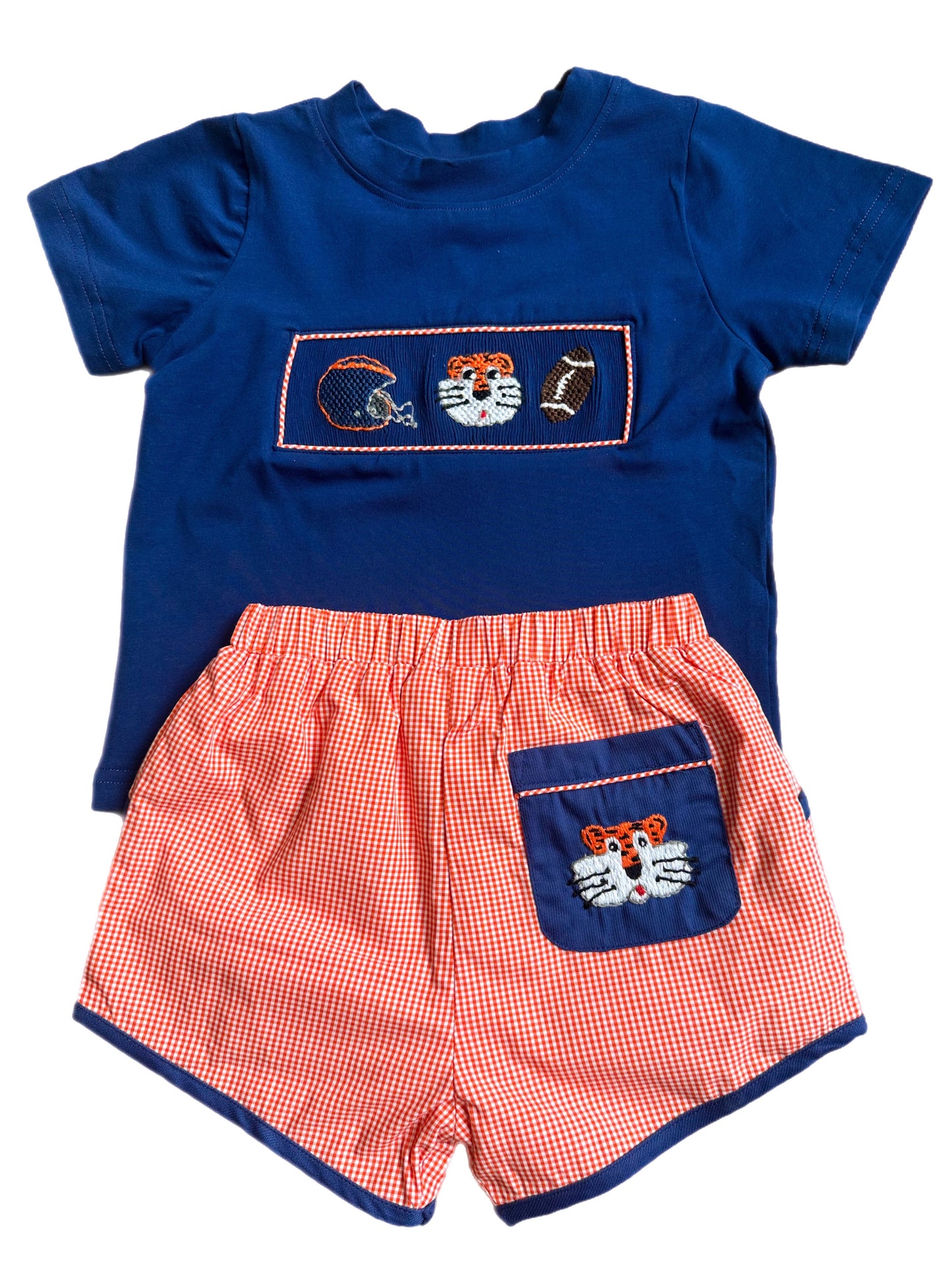 Smocked Tiger Football Short Set