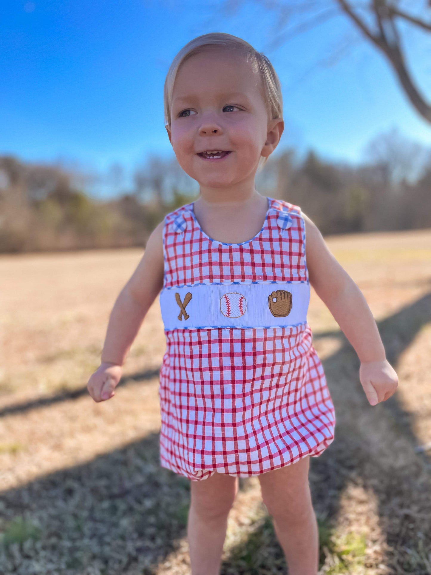 Boy’s Smocked Baseball Bubble