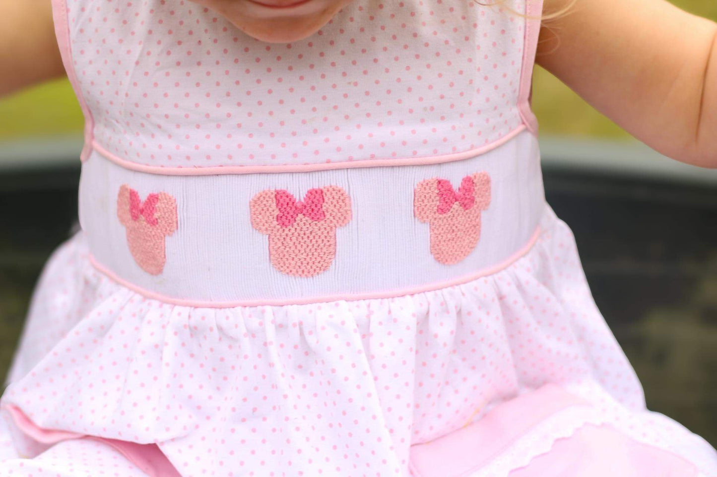 Girl’s Smocked Mouse Dress