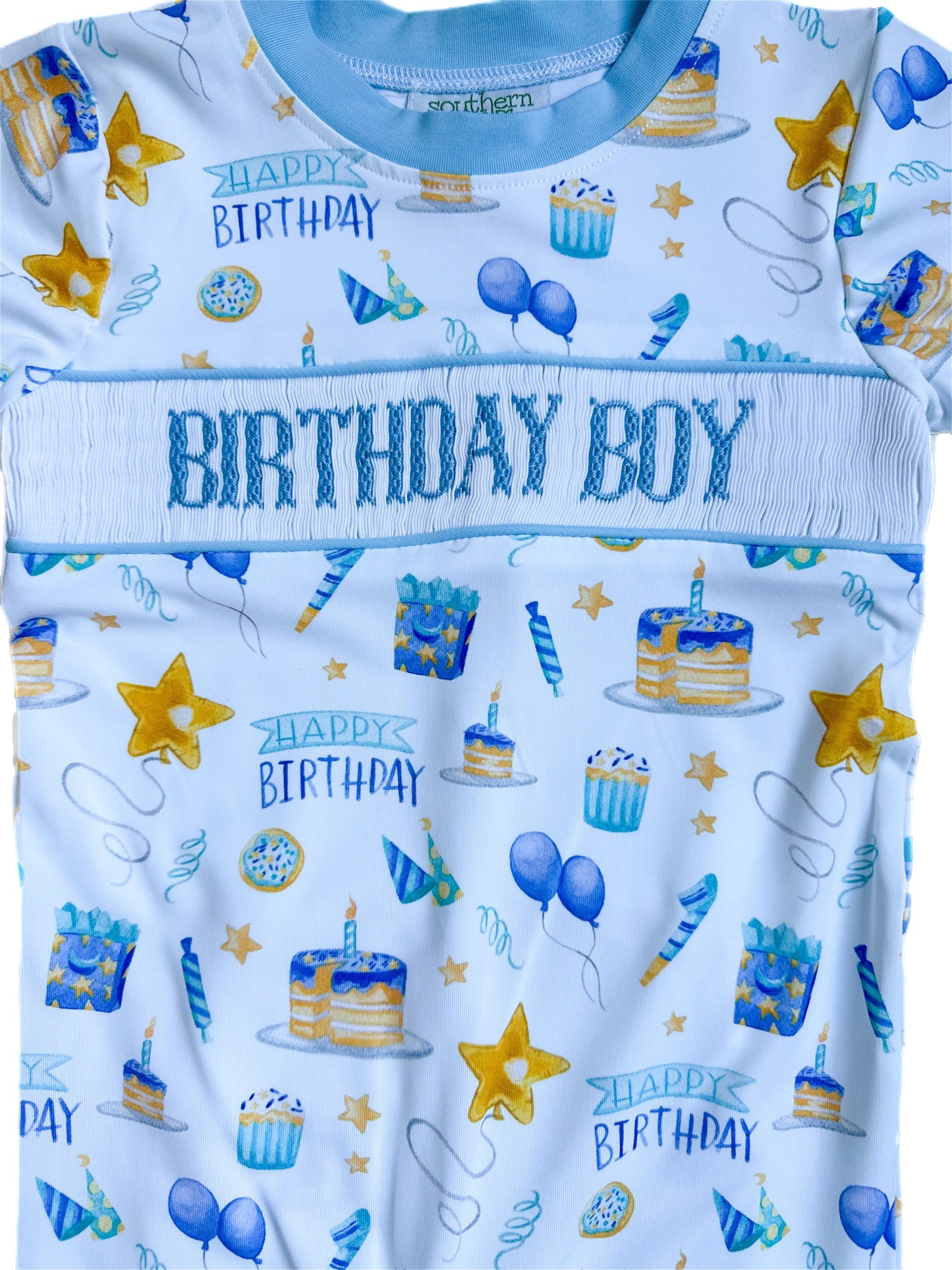Birthday Boy Smocked Romper