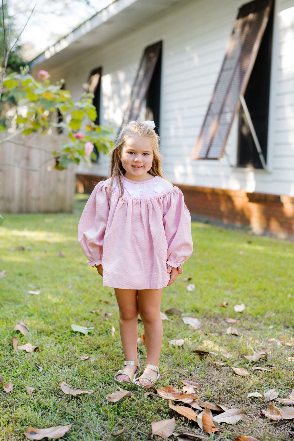 Girl’s Smocked Bunny Bubble Short Set