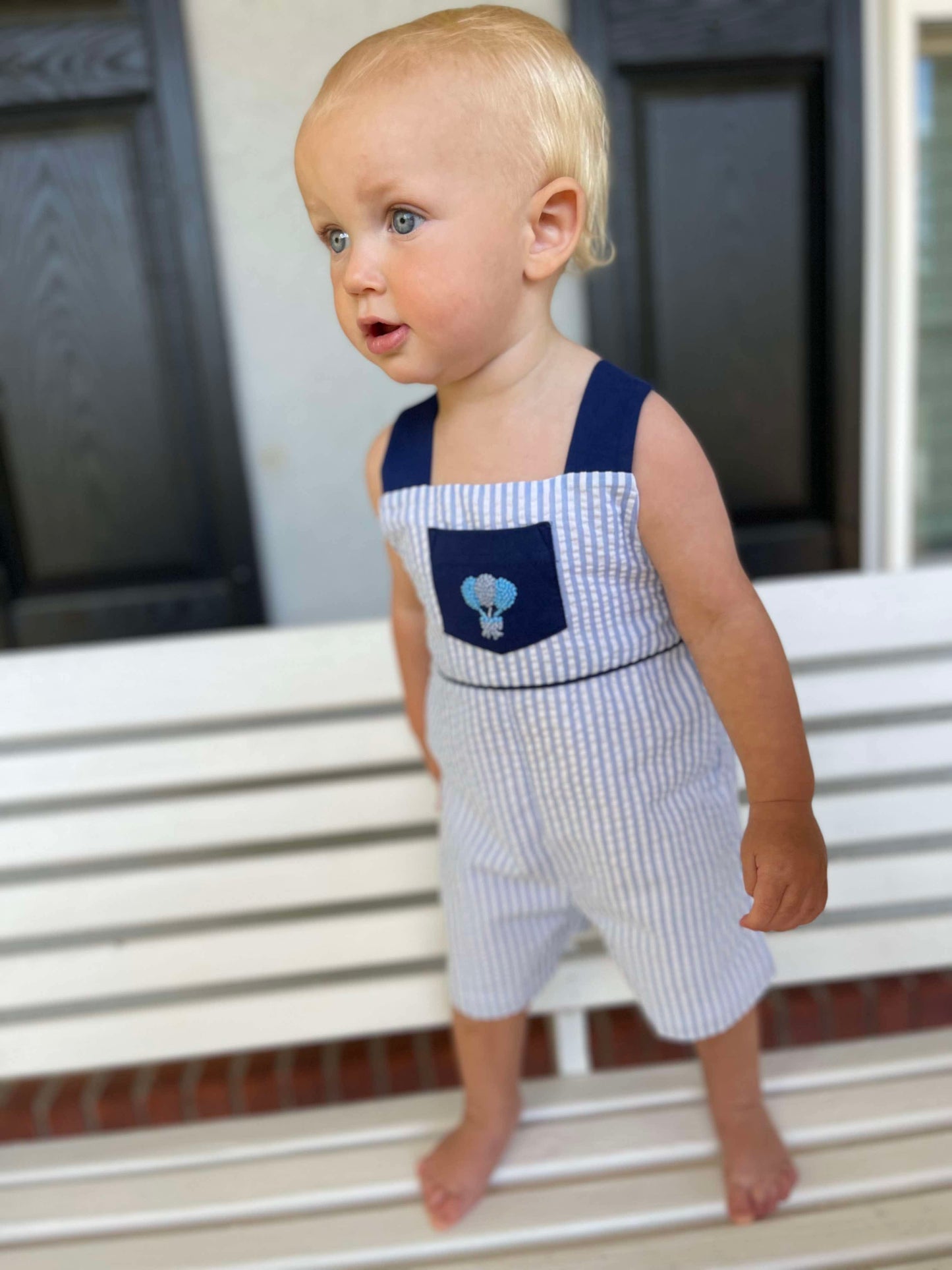 Boys French Knot Balloon Romper