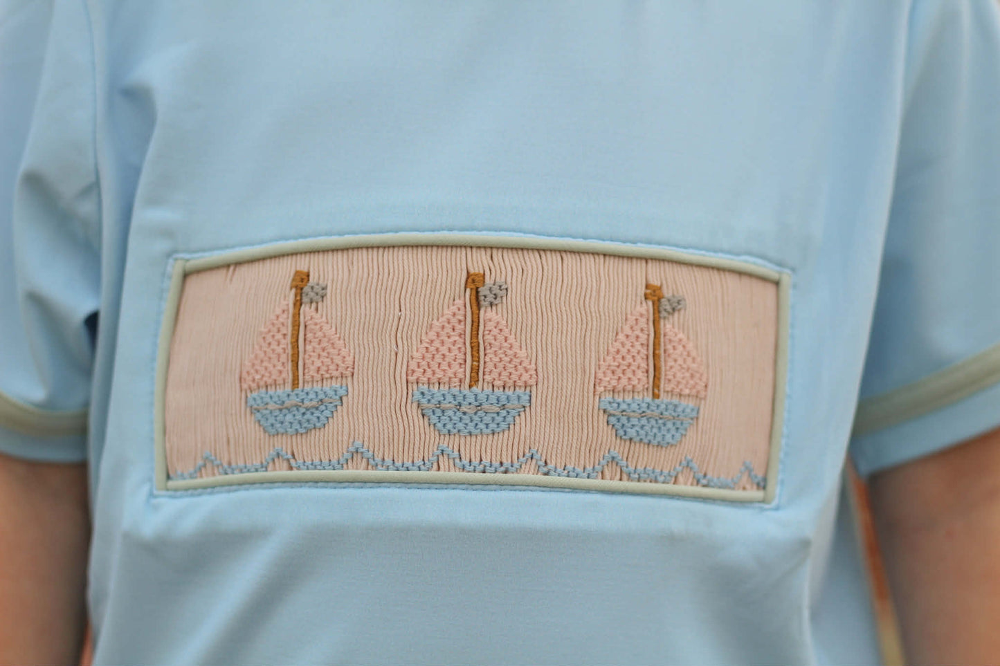 Smocked Sail Boat Short Set